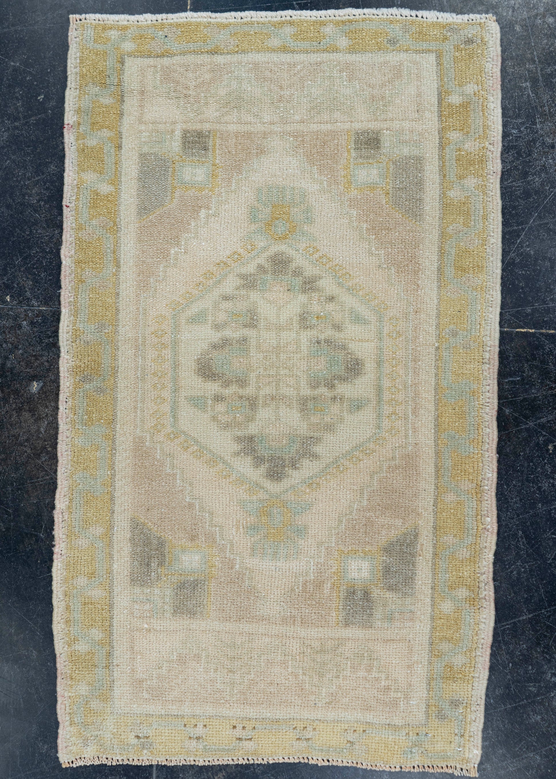 Turkish Mini Rug Oriental Hand Knotted Vintage Rug 1'10" x 3'2" #16889