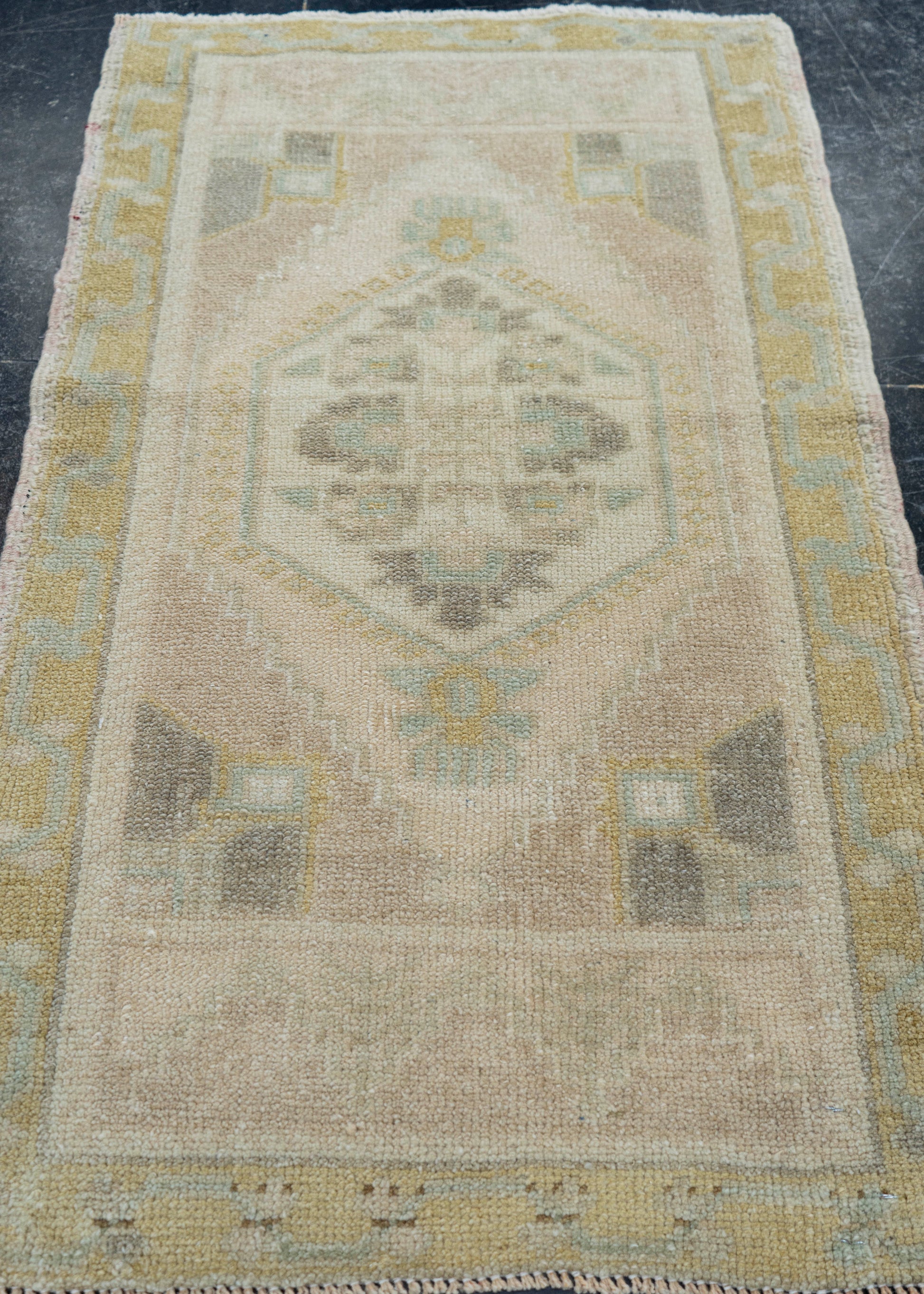 Turkish Mini Rug Oriental Hand Knotted Vintage Rug 1'10" x 3'2" #16889