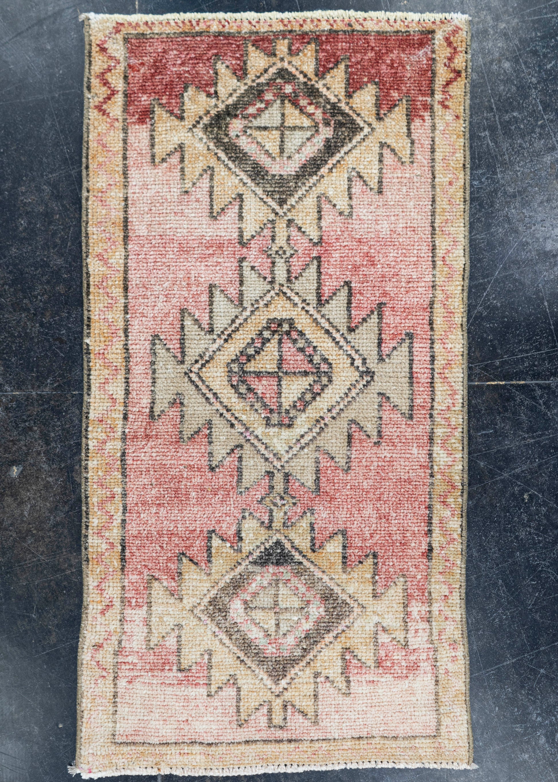 Turkish Mini Rug Oriental Hand Knotted Vintage Rug 1'8" x 3'2" #16890