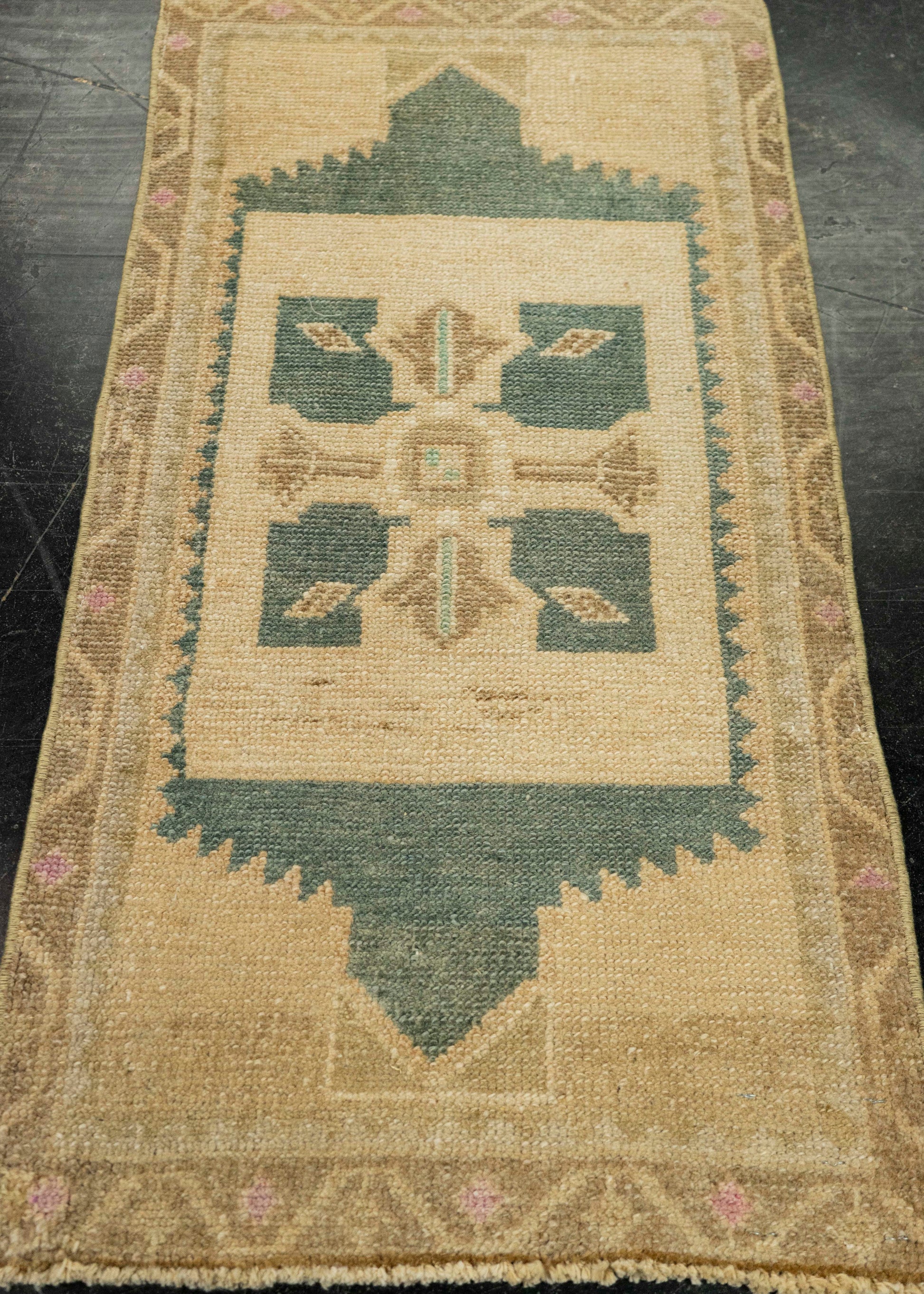 Turkish Mini Rug Oriental Hand Knotted Vintage Rug 1'6" x 2'11" #21142