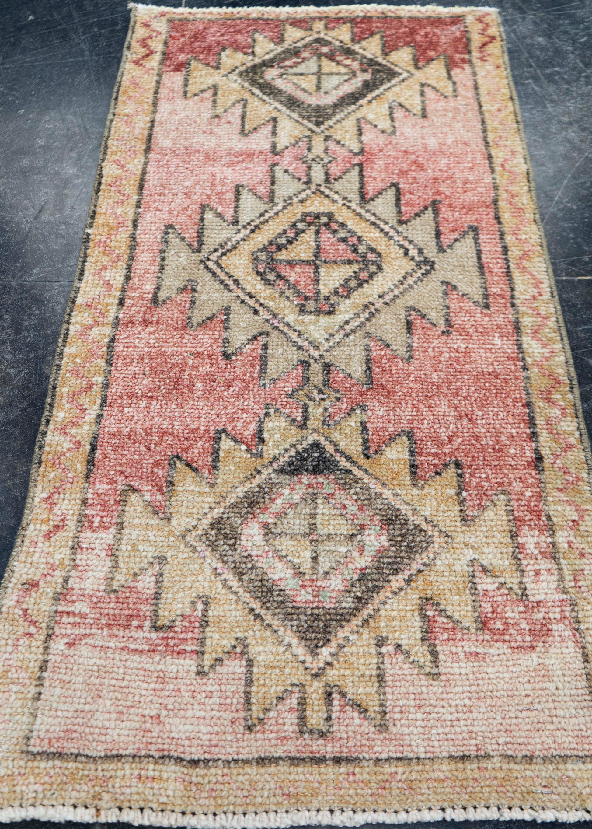 Turkish Mini Rug Oriental Hand Knotted Vintage Rug 1'8" x 3'2" #16890