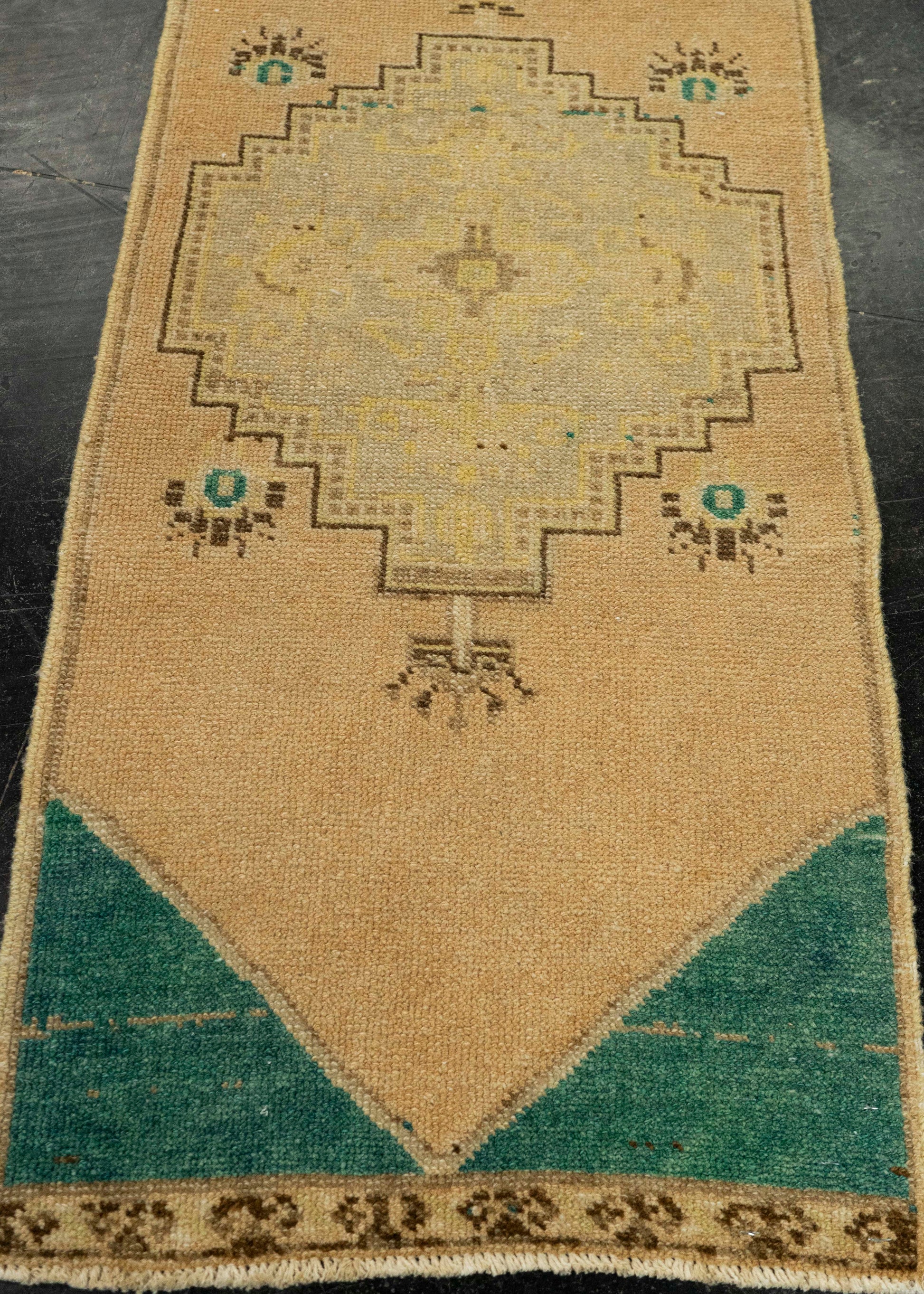 Turkish Mini Rug Oriental Hand Knotted Vintage Rug 1'8" x 3'7" #21146