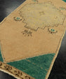 Turkish Mini Rug Oriental Hand Knotted Vintage Rug 1'8" x 3'7" #21146