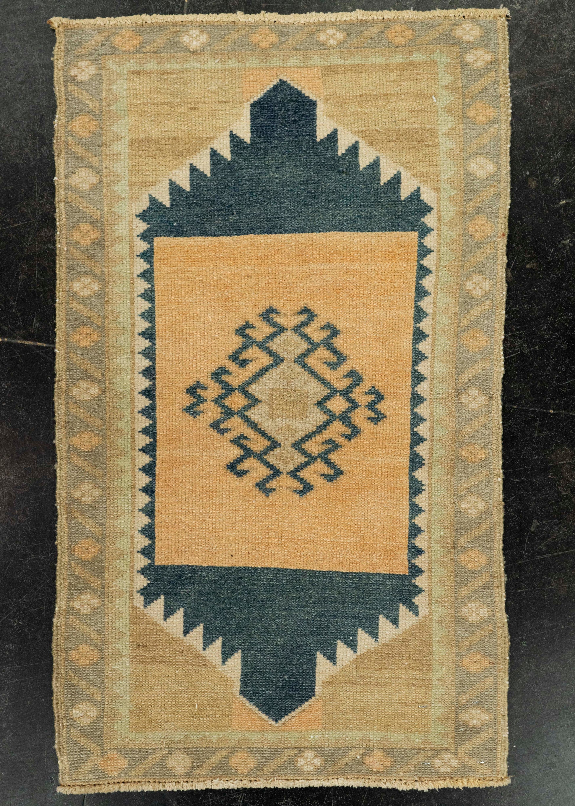 Turkish Mini Rug Oriental Hand Knotted Vintage Rug 1'7" x 1'8" #21155