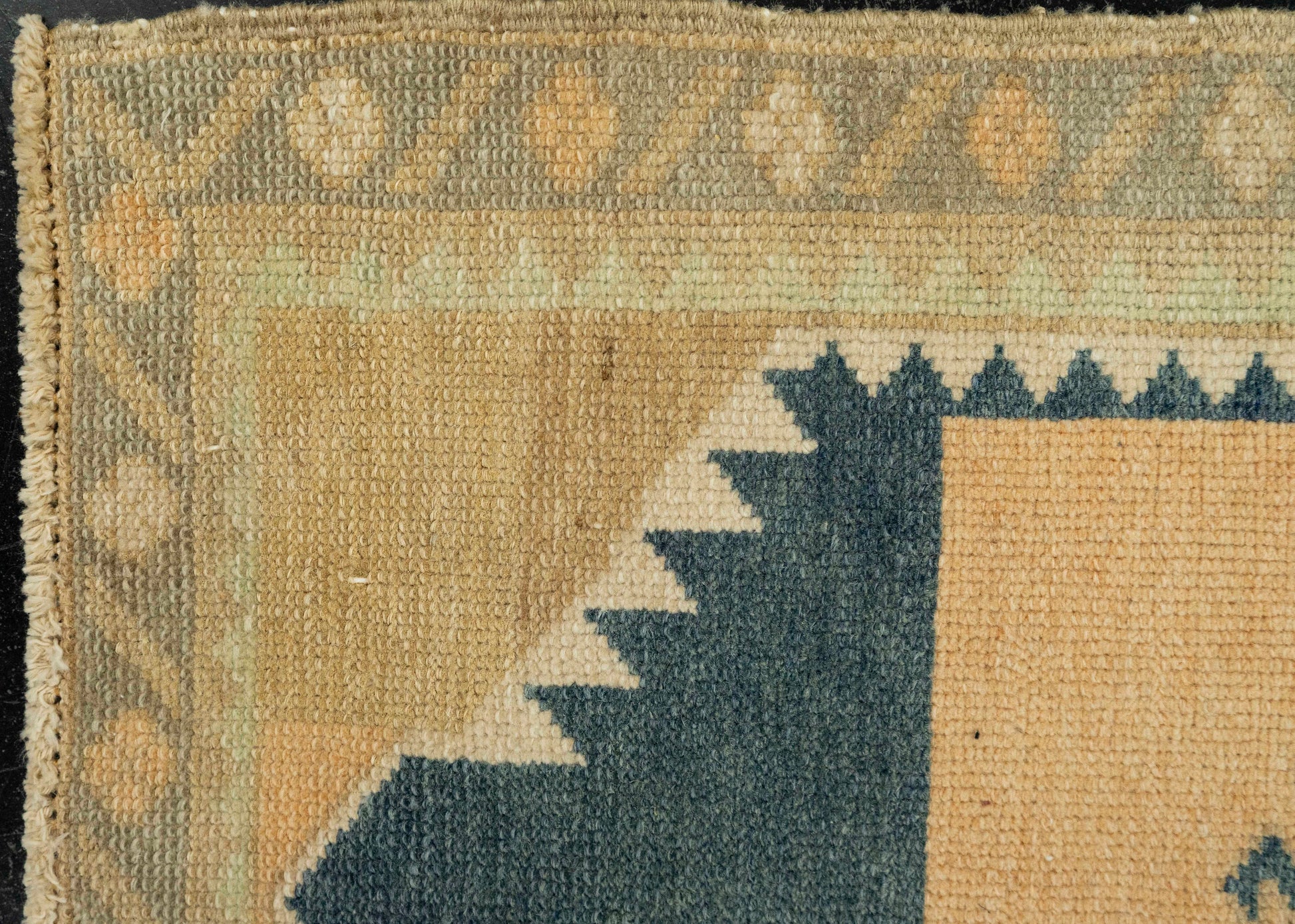Turkish Mini Rug Oriental Hand Knotted Vintage Rug 1'7" x 1'8" #21155
