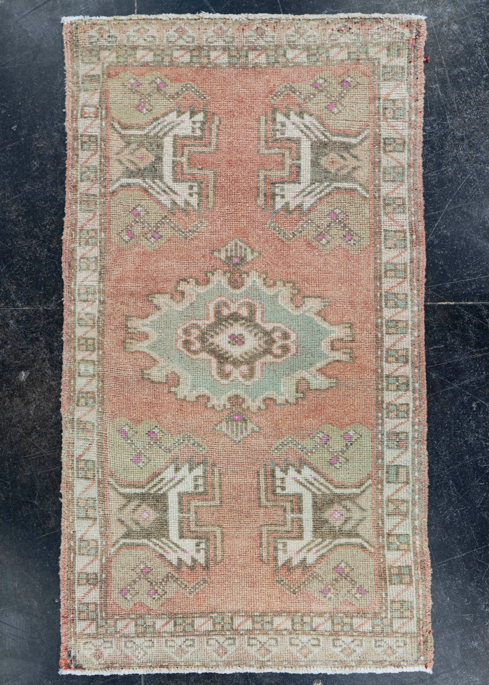 Turkish Mini Rug Oriental Hand Knotted Vintage Rug 1'9" x 3'2" #16895