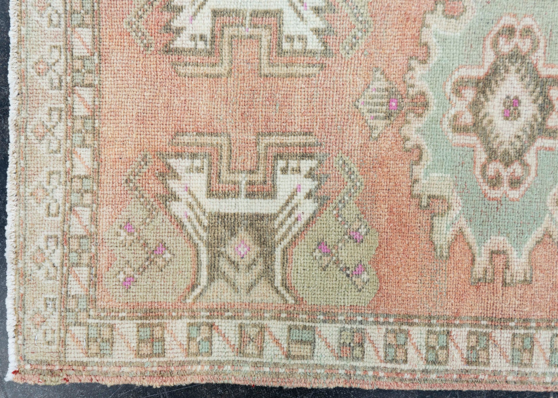 Turkish Mini Rug Oriental Hand Knotted Vintage Rug 1'9" x 3'2" #16895