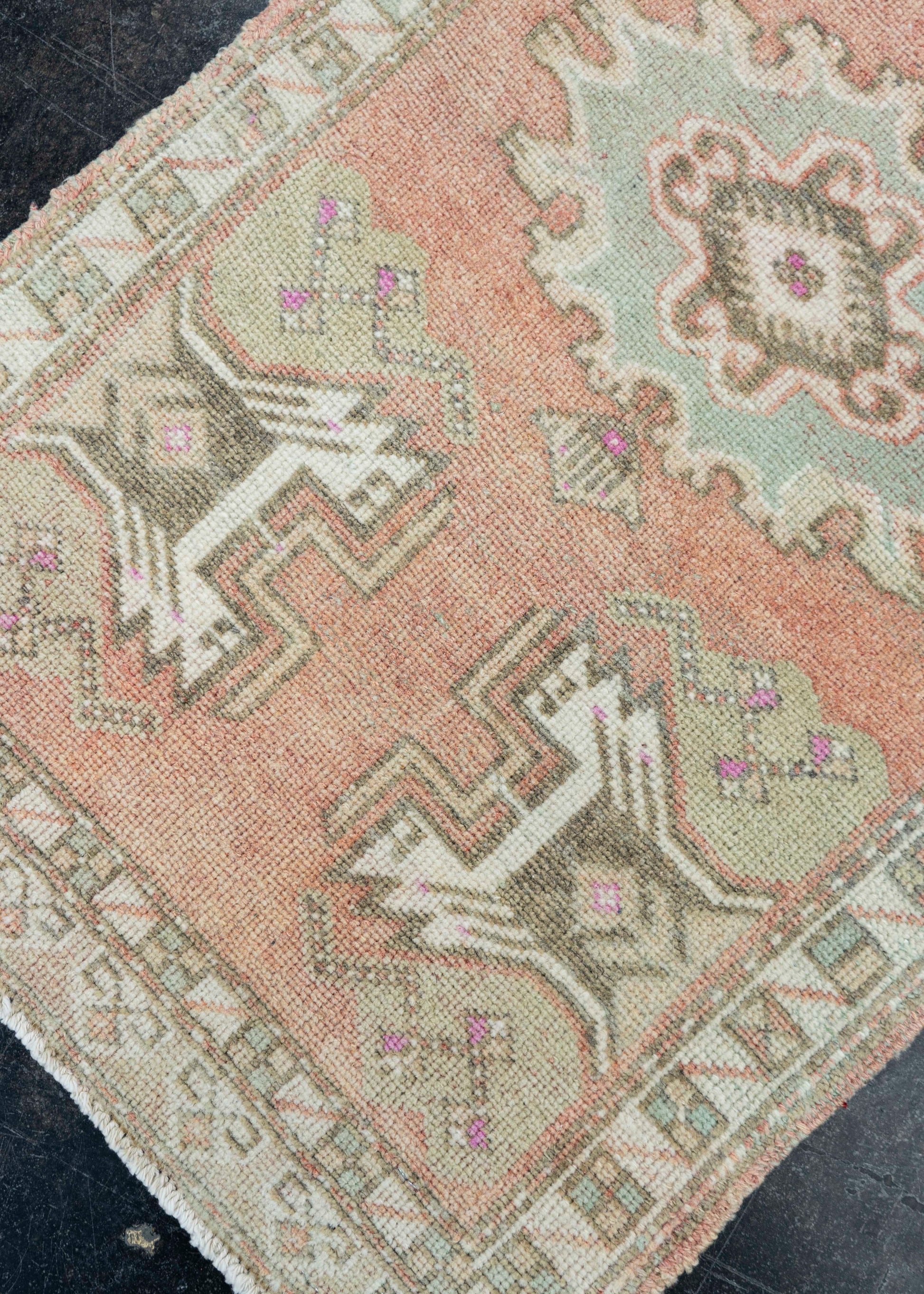 Turkish Mini Rug Oriental Hand Knotted Vintage Rug 1'9" x 3'2" #16895