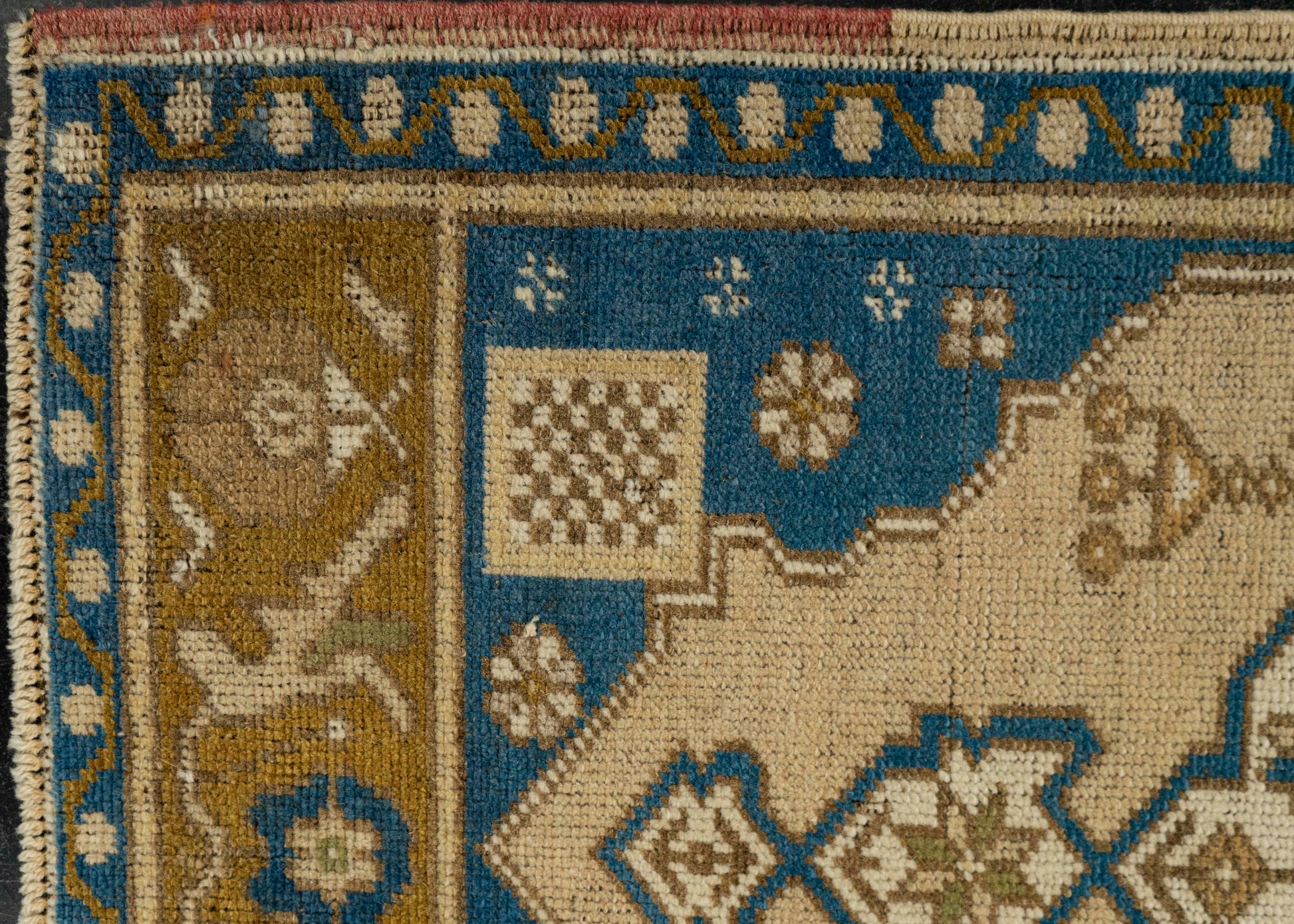 Turkish Mini Rug Oriental Hand Knotted Vintage Rug 1'8" x 3'2" #21188