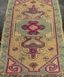 Turkish Mini Rug Oriental Hand Knotted Vintage Rug 1'6" x 2'6" #21186