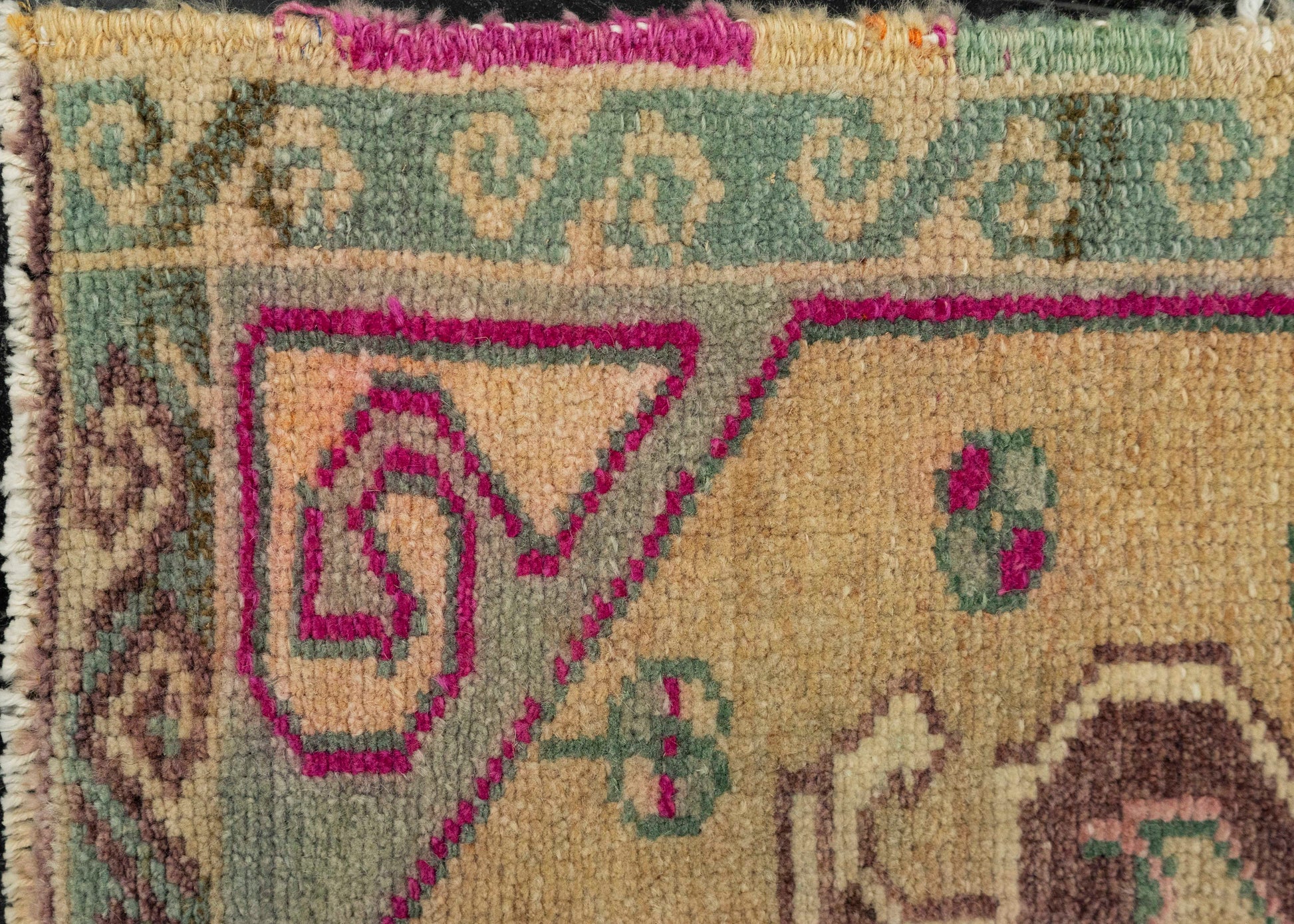 Turkish Mini Rug Oriental Hand Knotted Vintage Rug 1'6" x 2'6" #21186