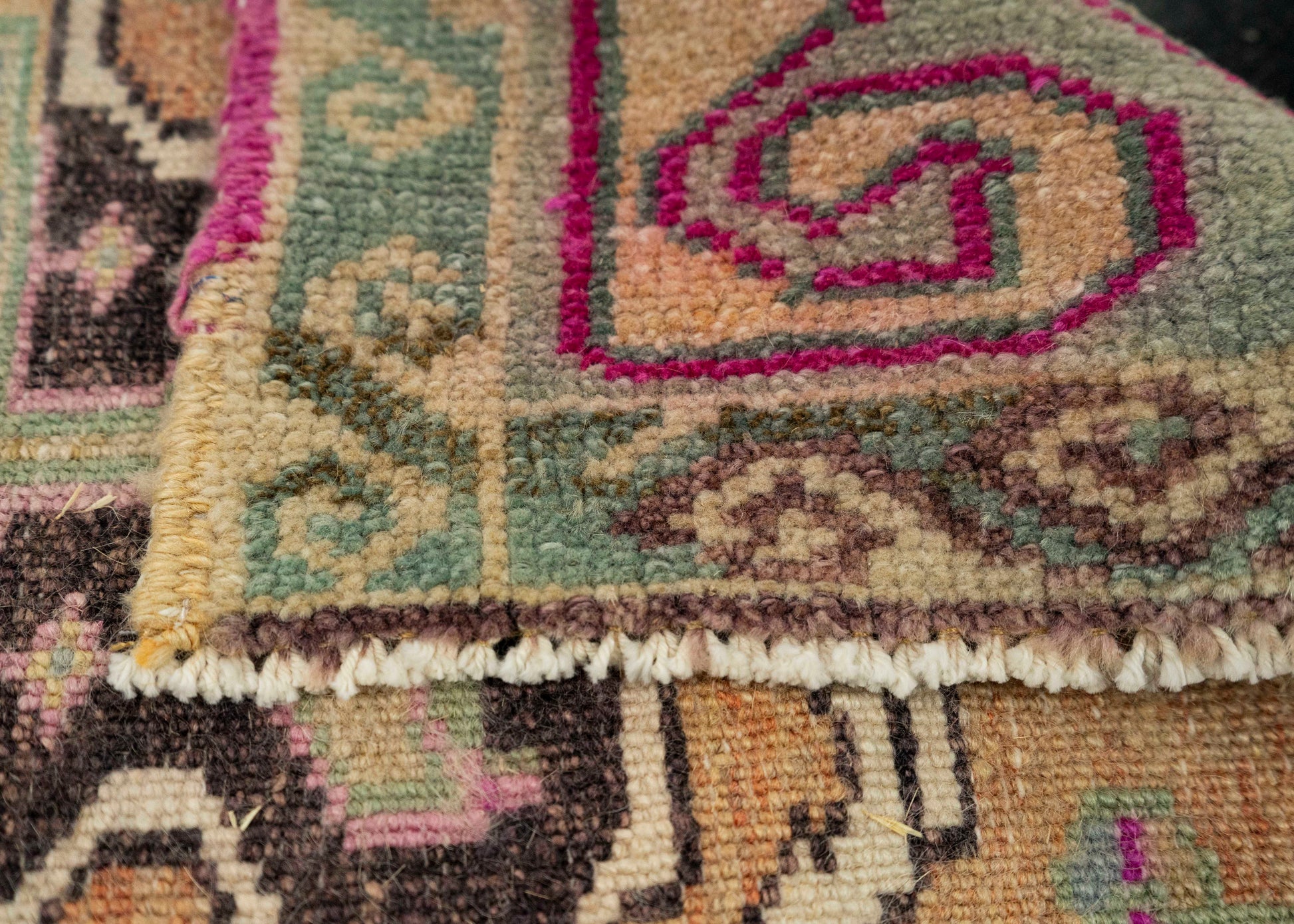 Turkish Mini Rug Oriental Hand Knotted Vintage Rug 1'6" x 2'6" #21186