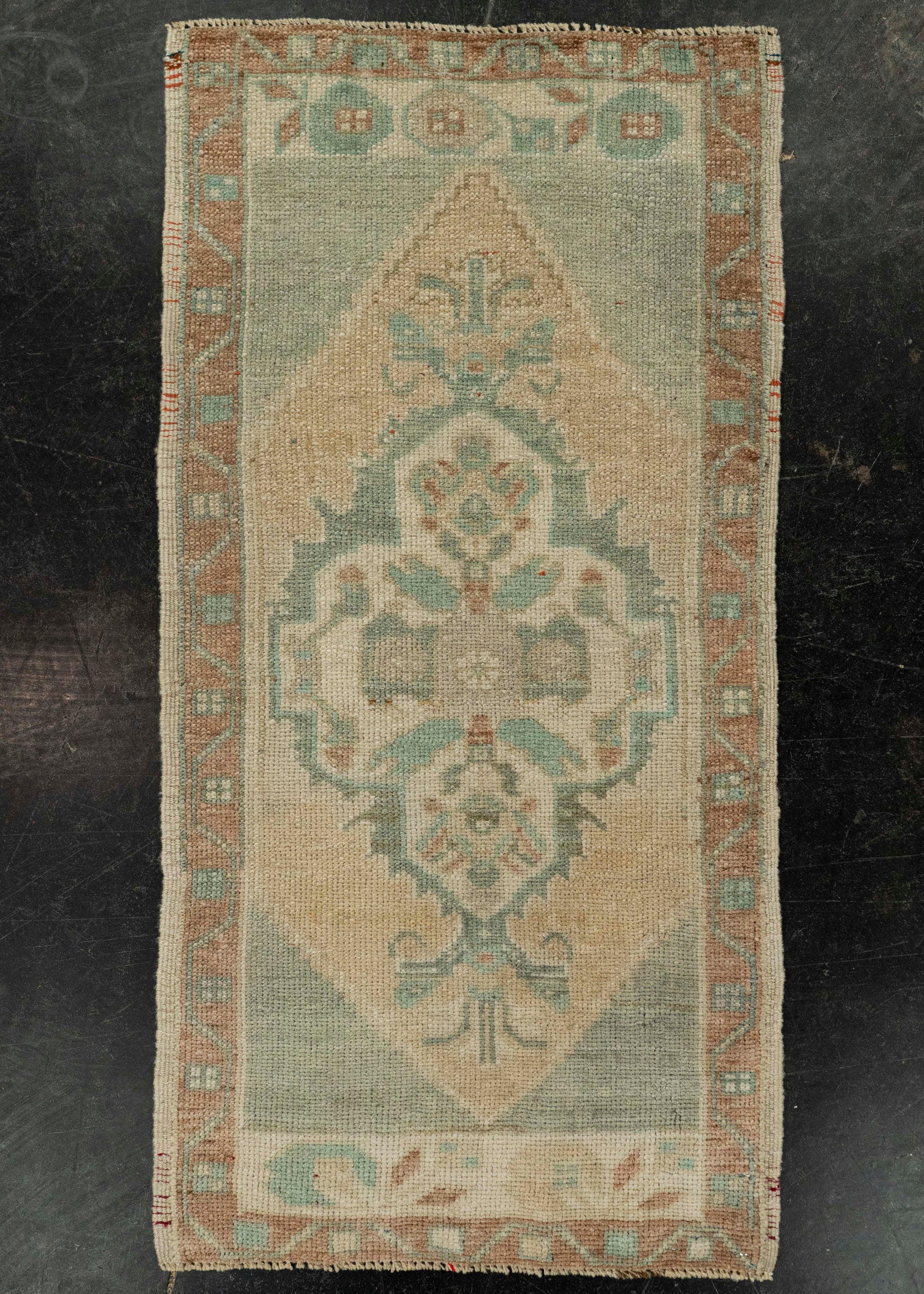 Turkish Mini Rug Oriental Hand Knotted Vintage Rug 1'7" x 3'2" #21063