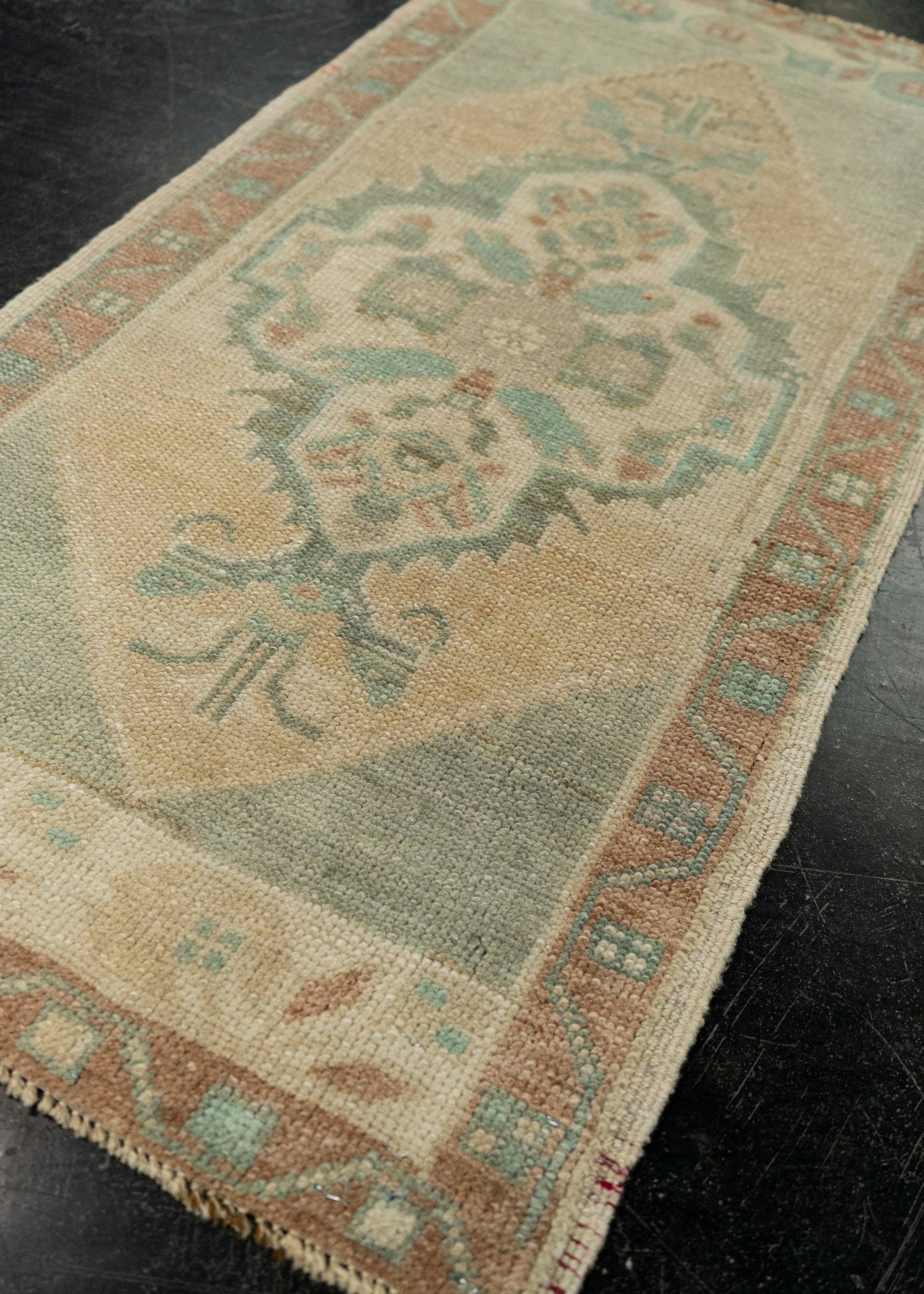 Turkish Mini Rug Oriental Hand Knotted Vintage Rug 1'7" x 3'2" #21063