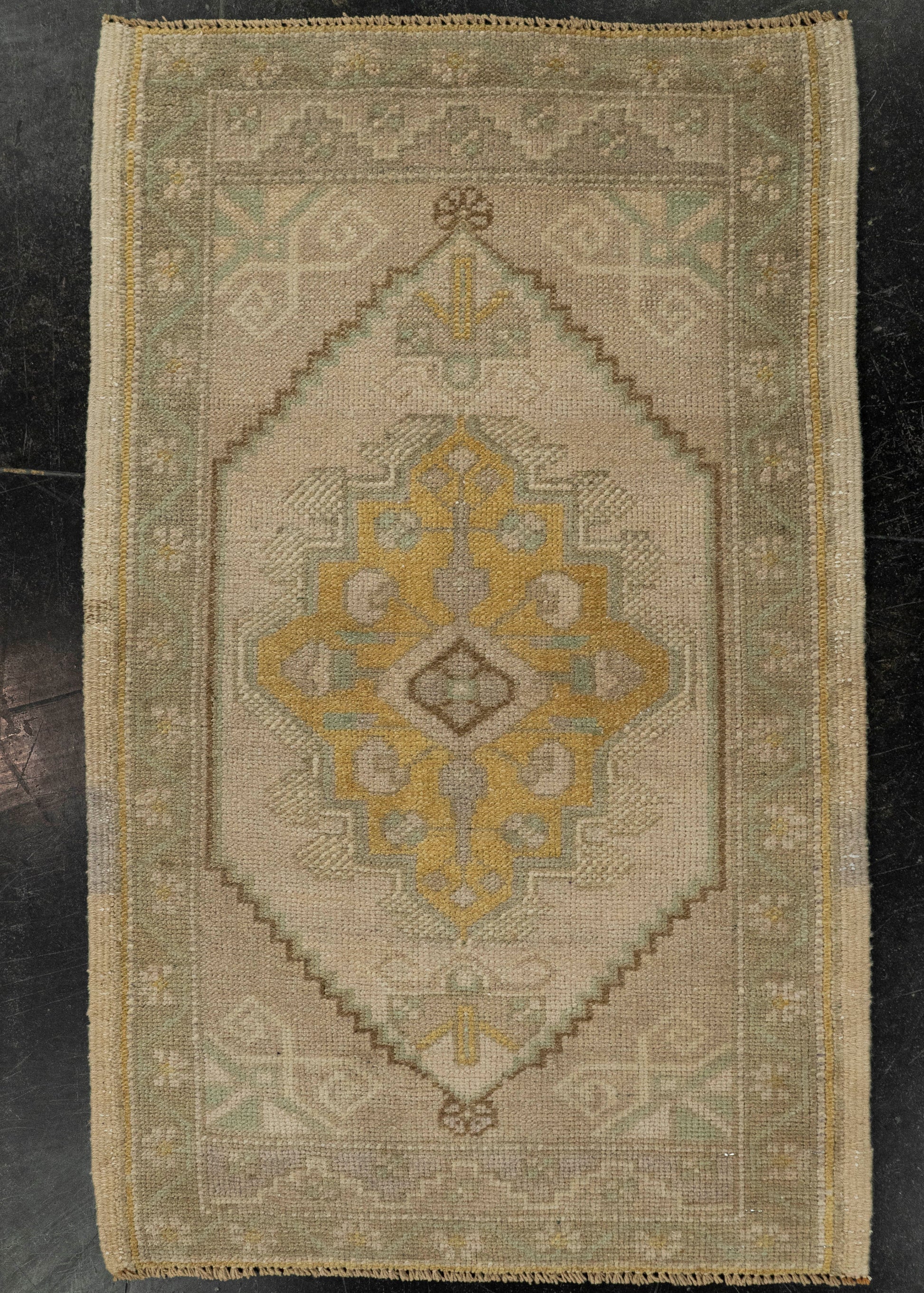 Turkish Mini Rug Oriental Hand Knotted Vintage Rug 1'9" x 2'9" #21027