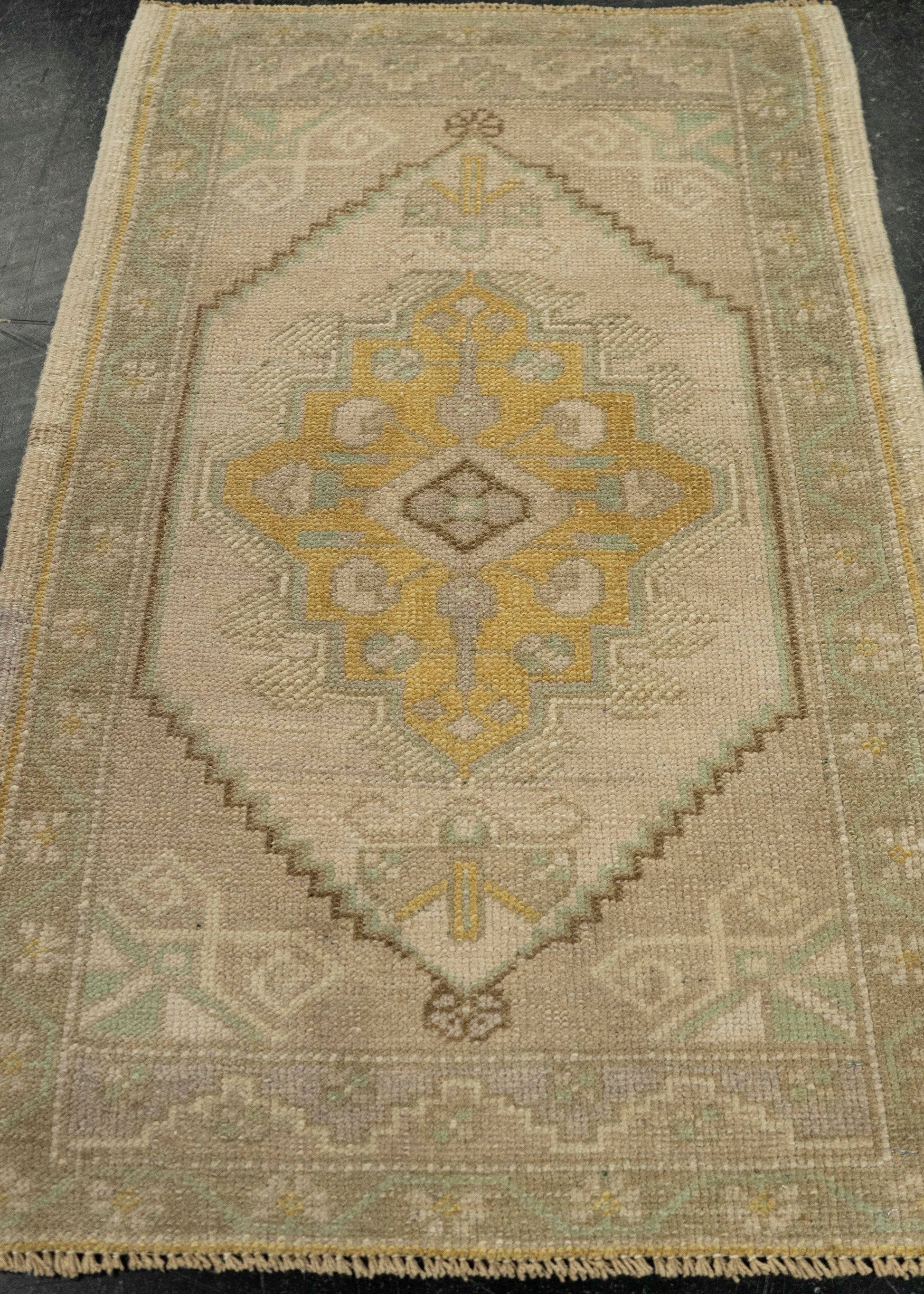Turkish Mini Rug Oriental Hand Knotted Vintage Rug 1'9" x 2'9" #21027
