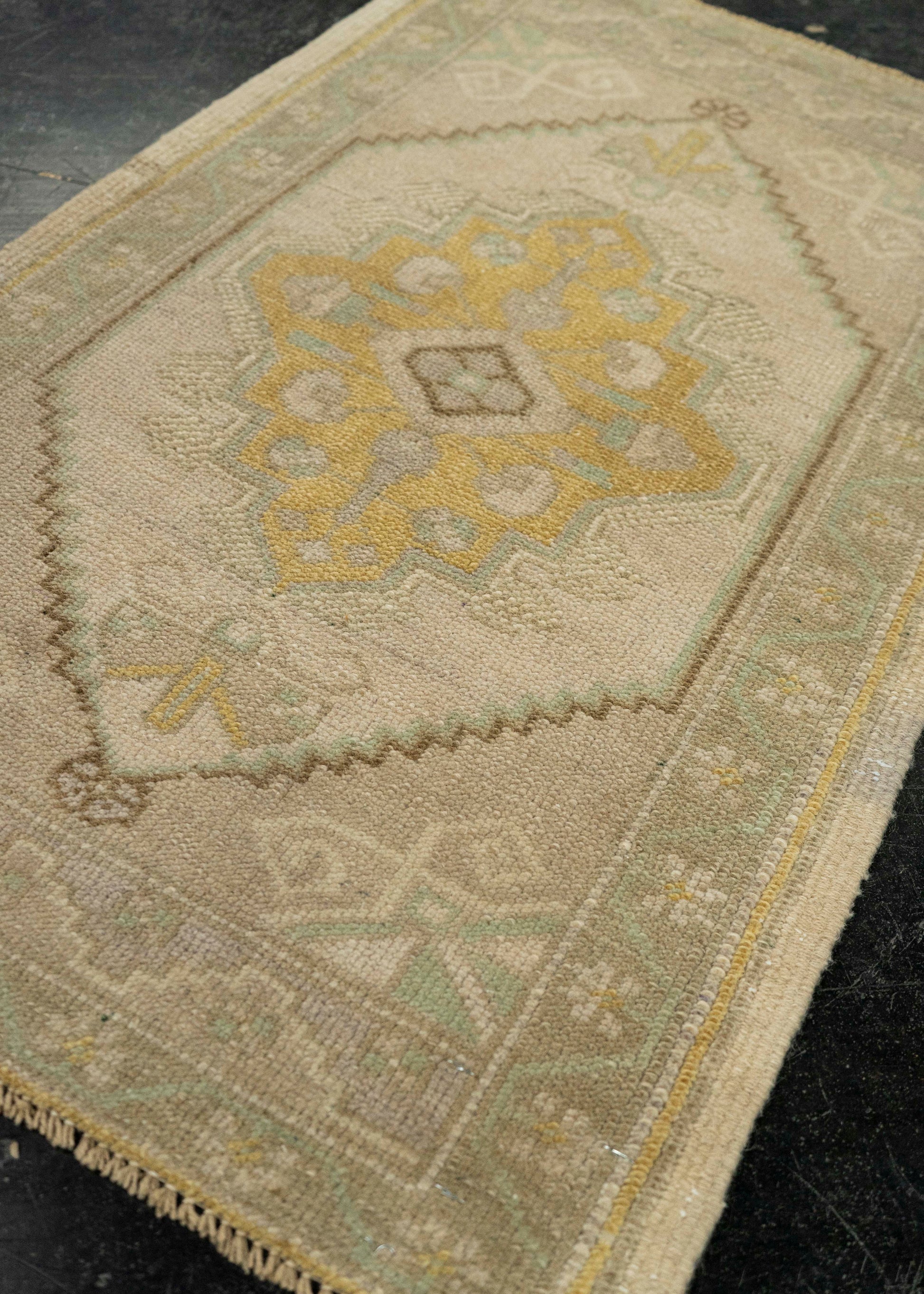 Turkish Mini Rug Oriental Hand Knotted Vintage Rug 1'9" x 2'9" #21027