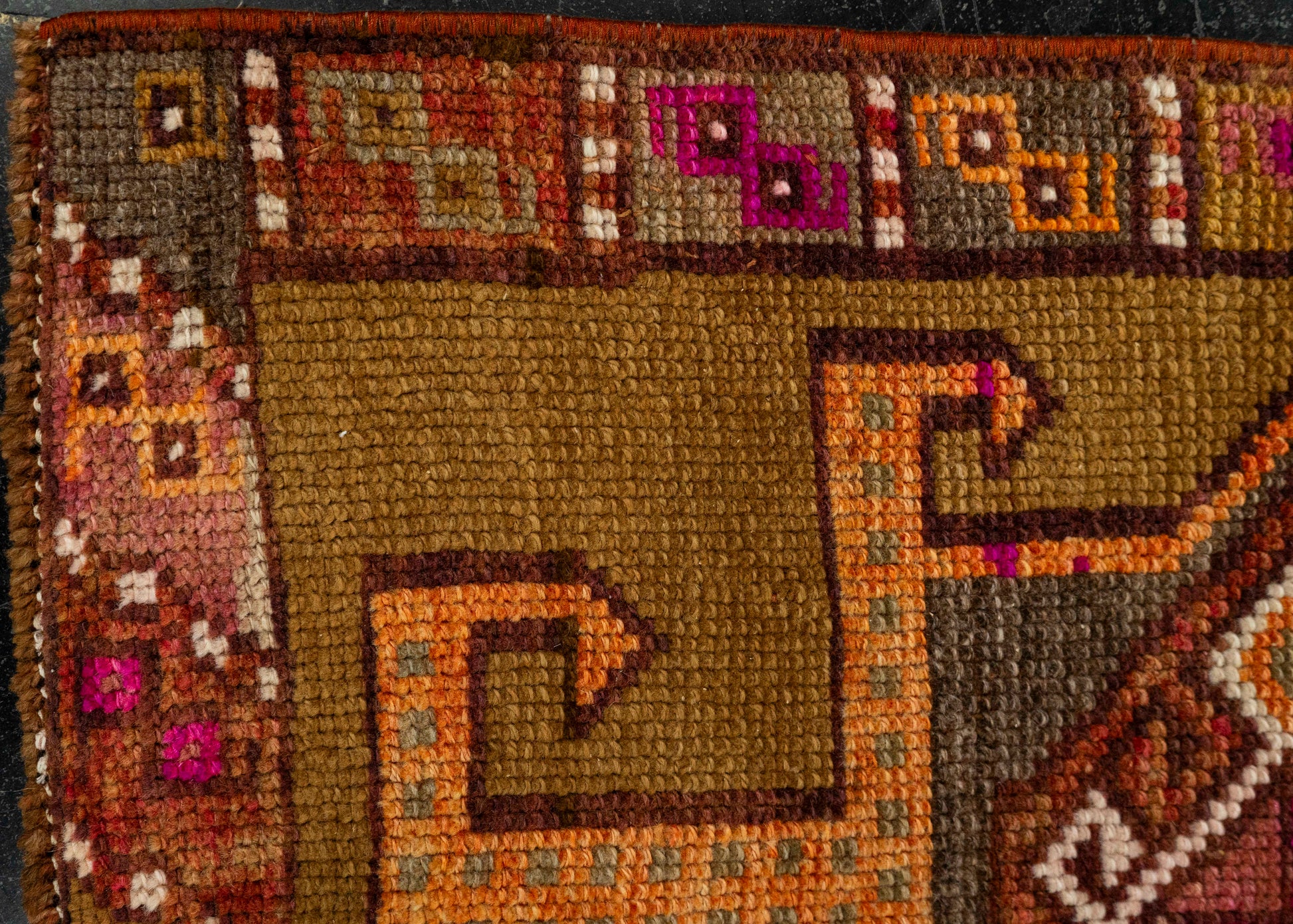Turkish Mini Rug Oriental Hand Knotted Vintage Rug 1'9" x 1'8" #21068