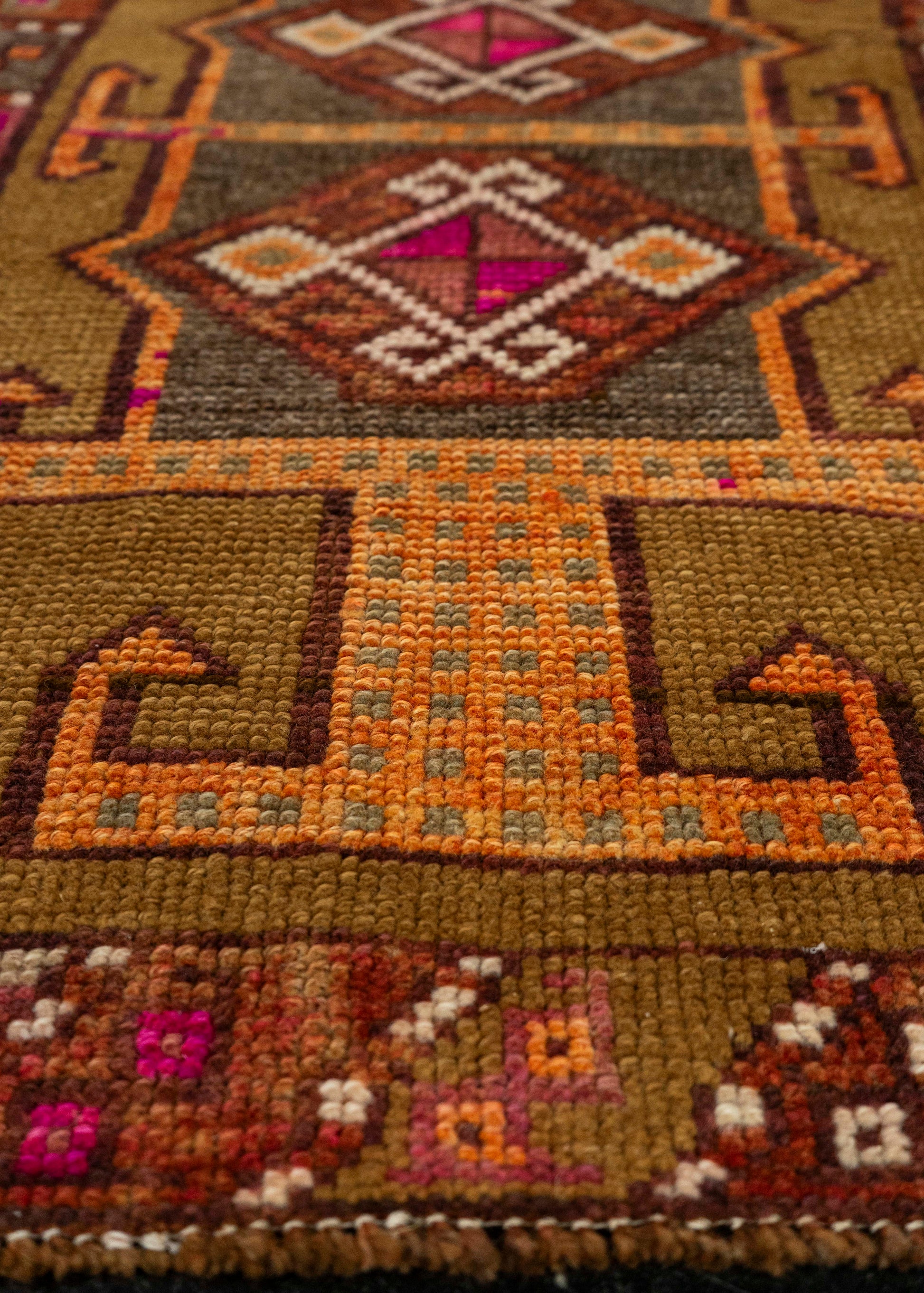 Turkish Mini Rug Oriental Hand Knotted Vintage Rug 1'9" x 1'8" #21068