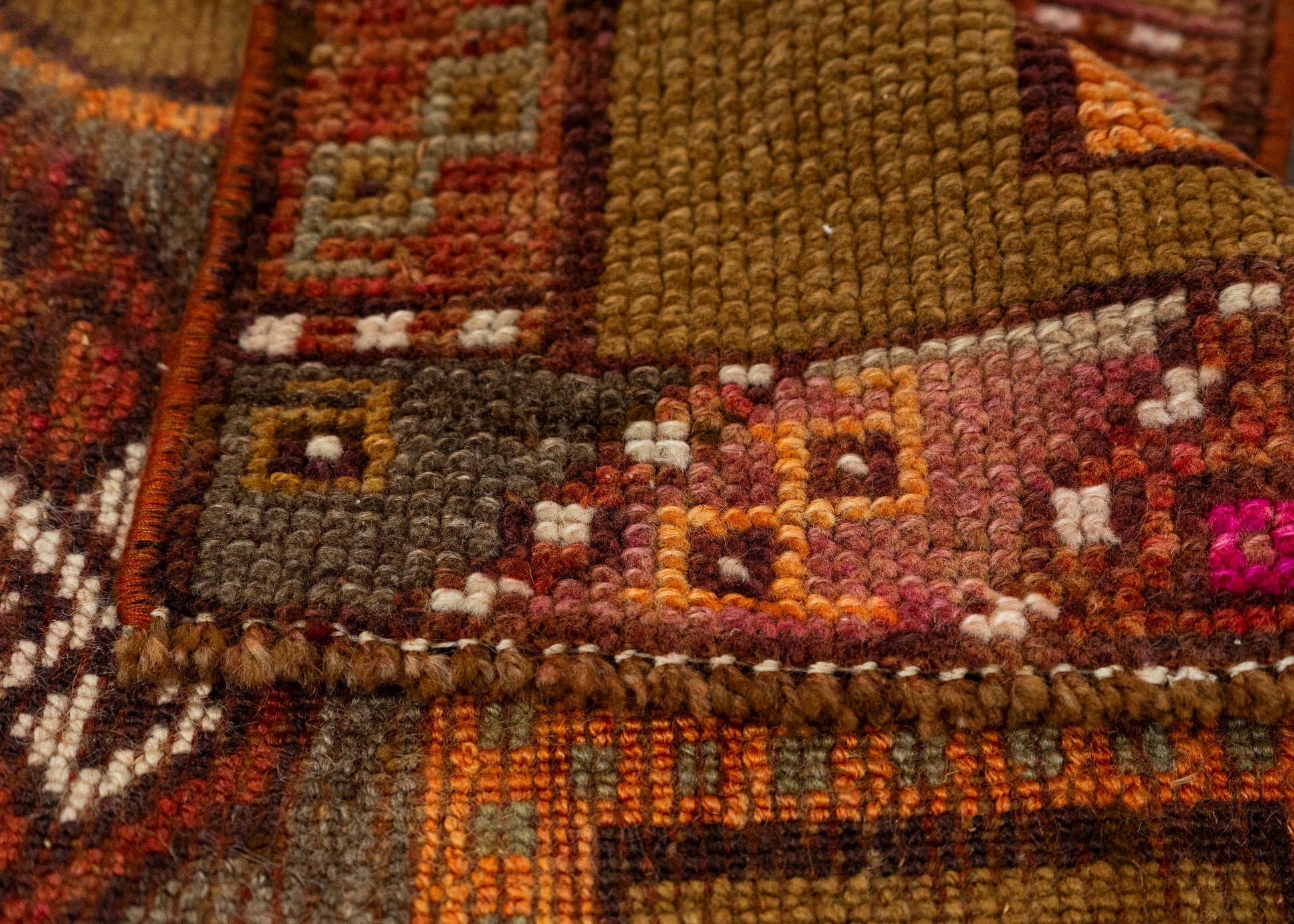 Turkish Mini Rug Oriental Hand Knotted Vintage Rug 1'9" x 1'8" #21068