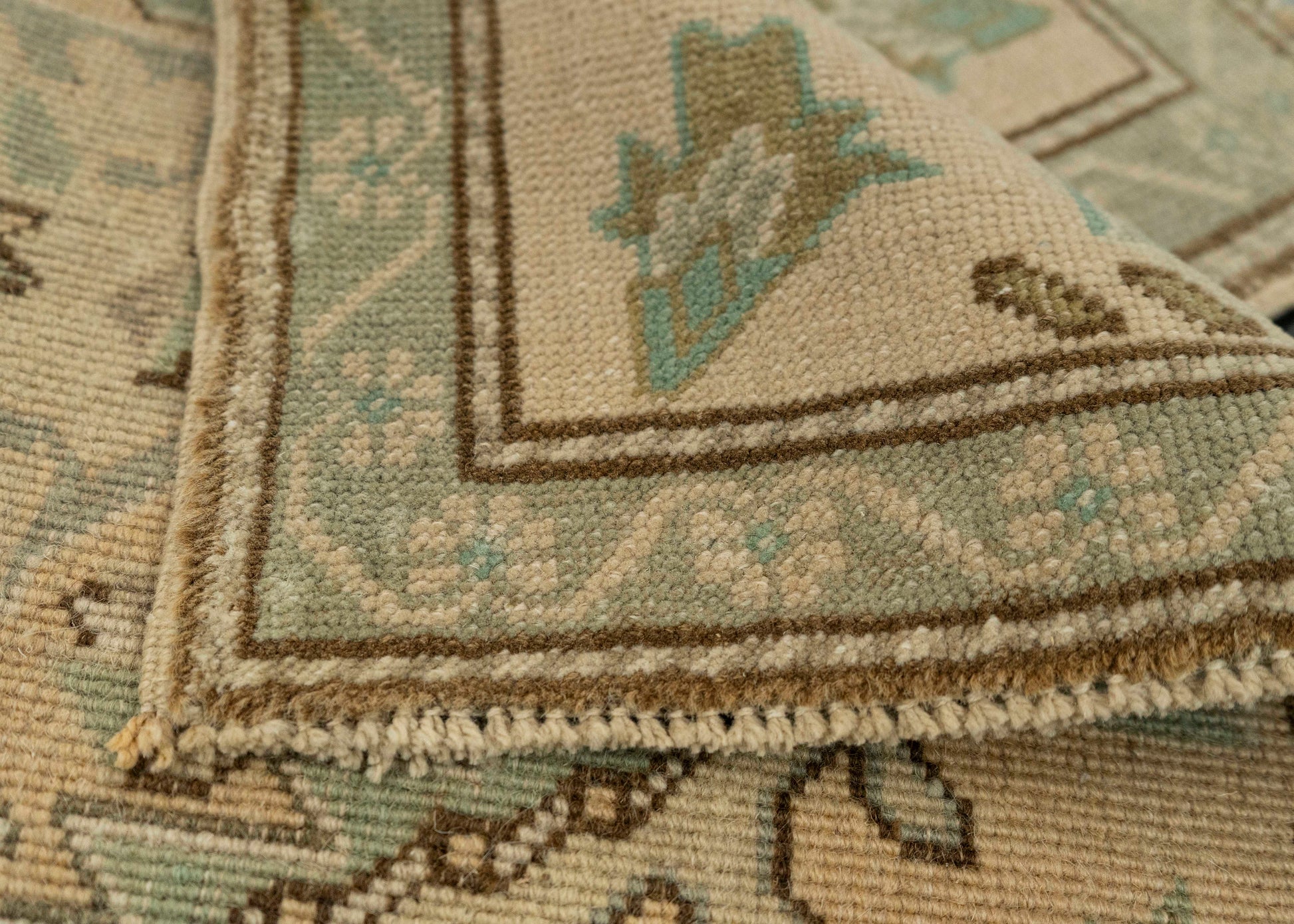 Turkish Mini Rug Oriental Hand Knotted Vintage Rug 1'9" x 3'7" #21073
