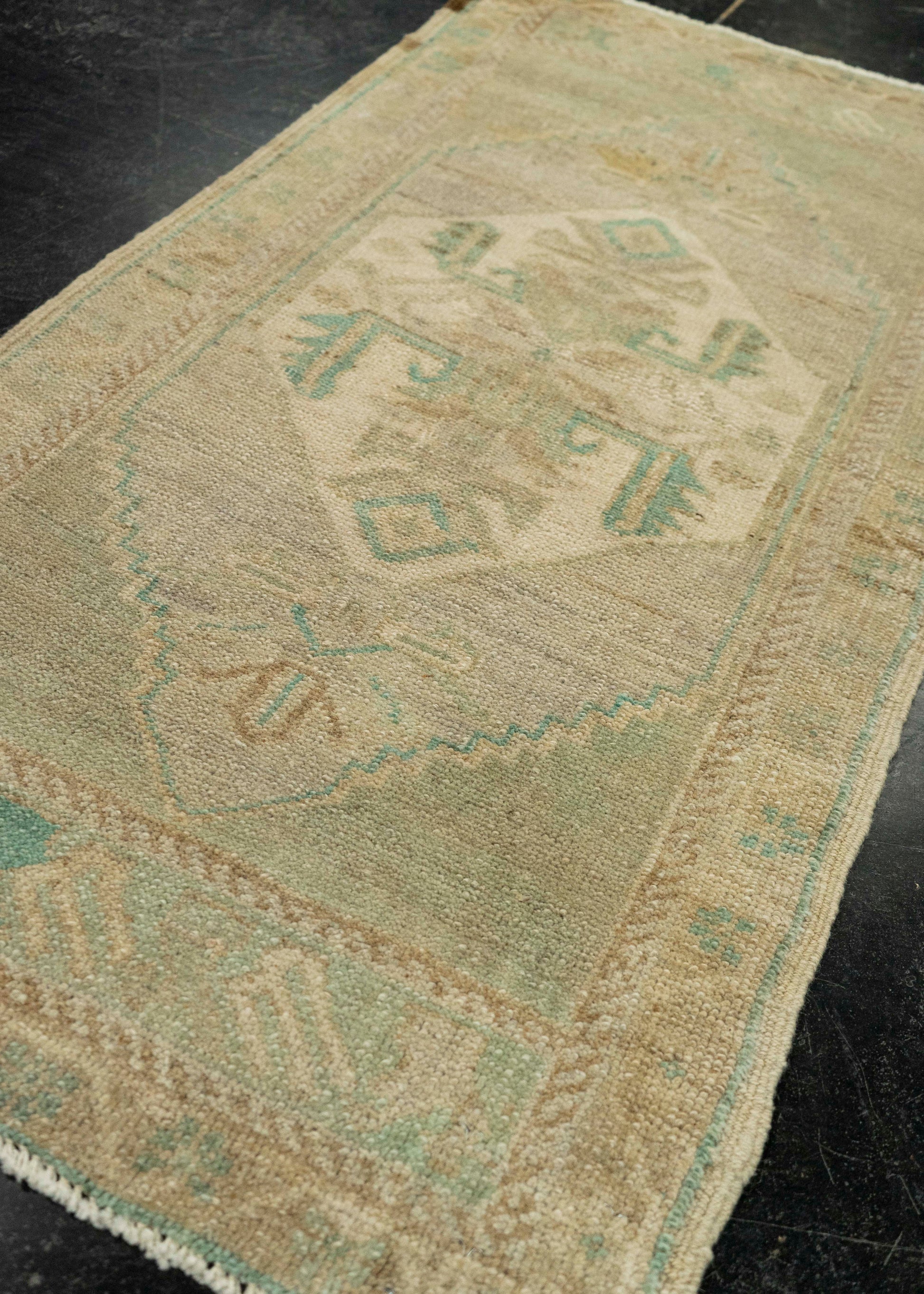 Turkish Mini Rug Oriental Hand Knotted Vintage Rug 1'10" x 3'7" #21026