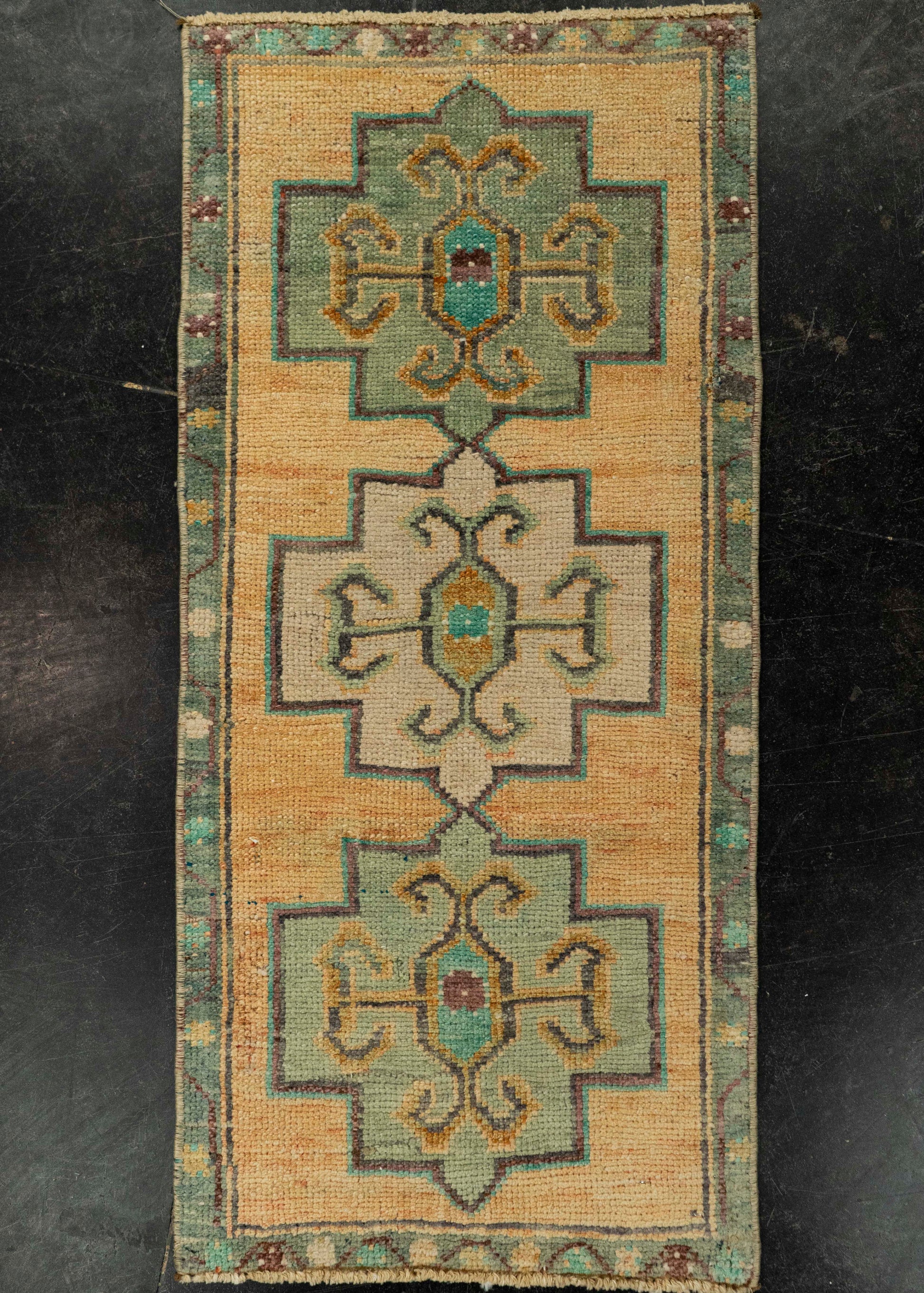Turkish Mini Rug Oriental Hand Knotted Vintage Rug 1'5" x 3'2" #21153