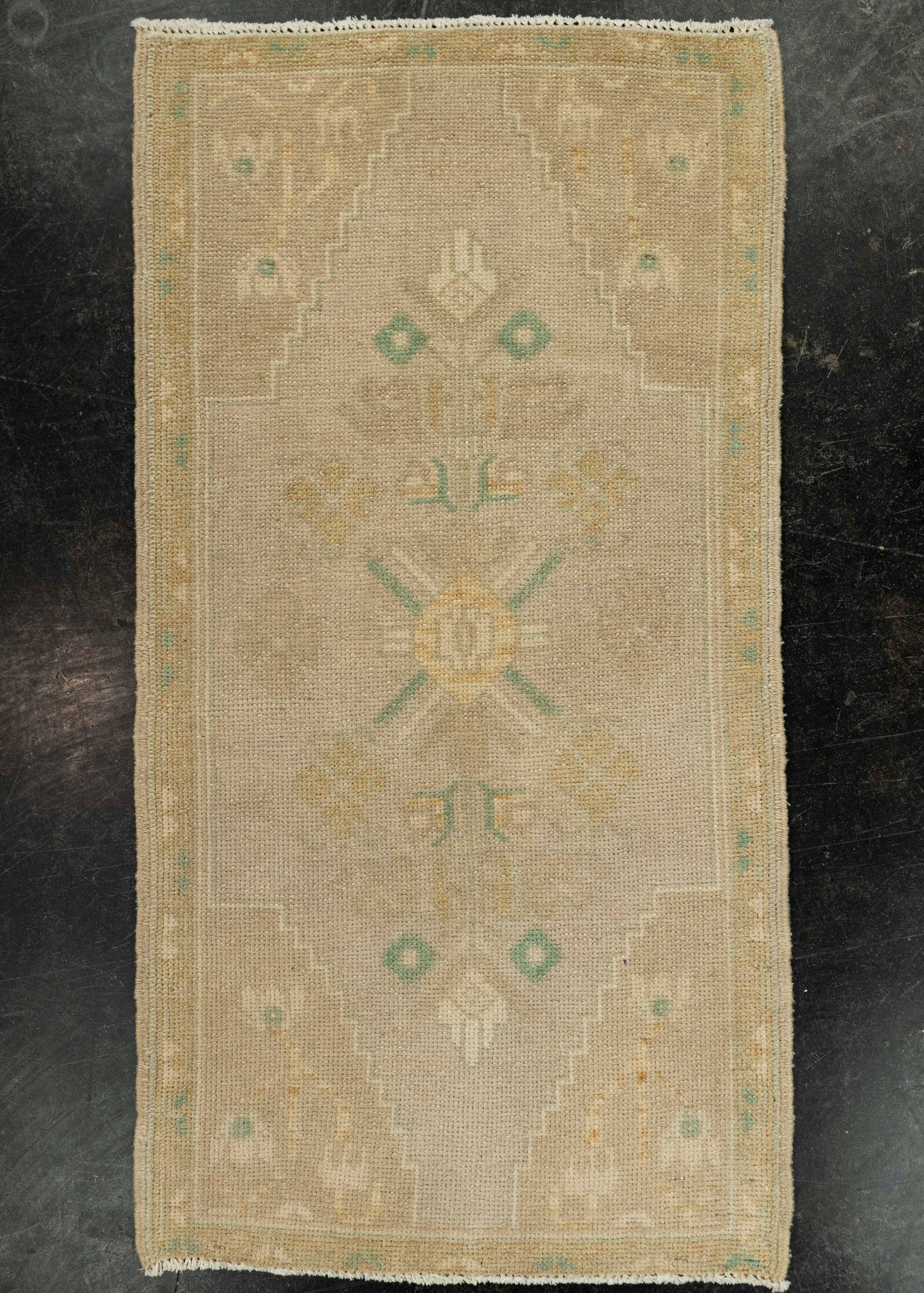 Turkish Mini Rug Oriental Hand Knotted Vintage Rug 1'8" x 3'3" #21071