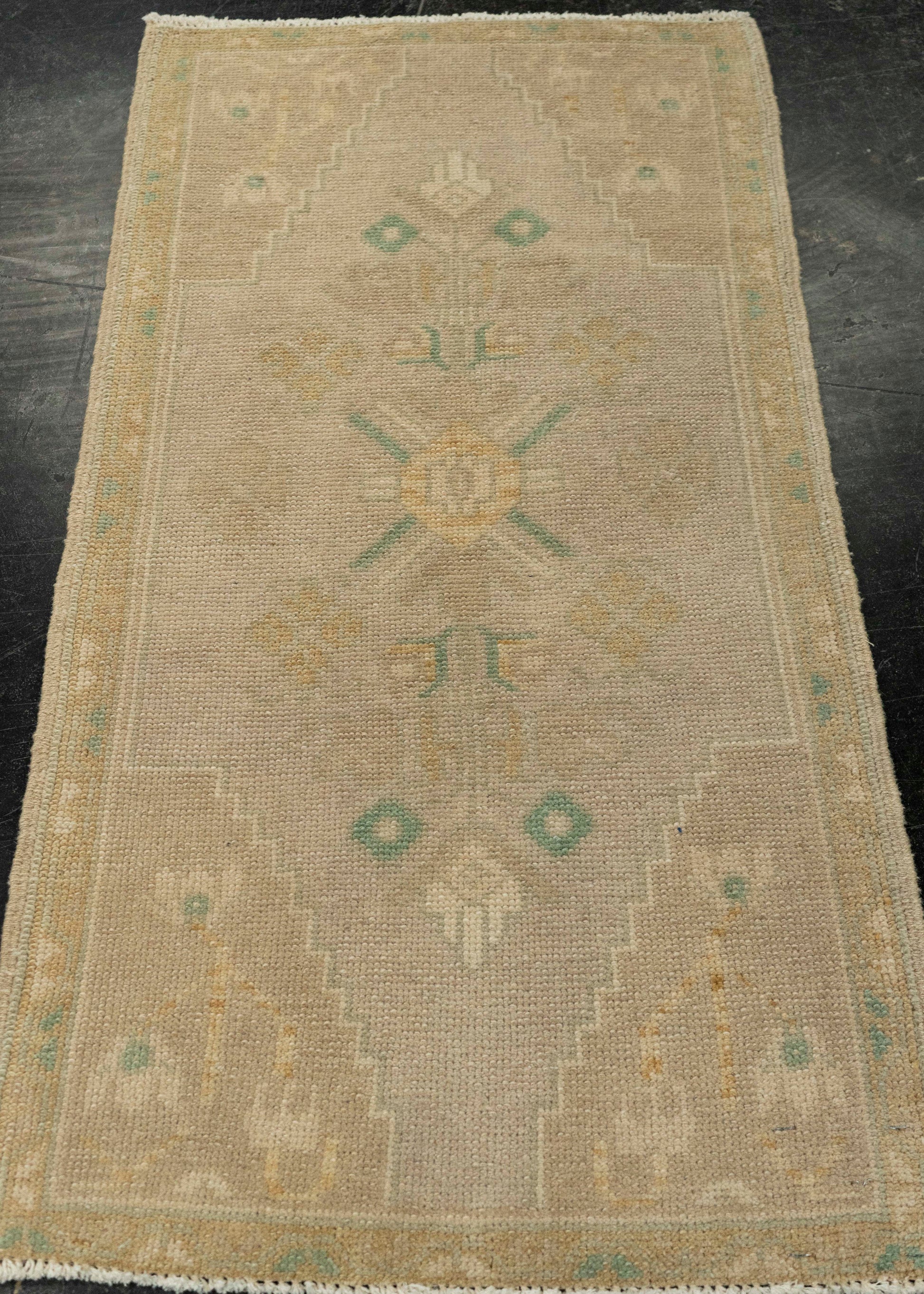 Turkish Mini Rug Oriental Hand Knotted Vintage Rug 1'8" x 3'3" #21071