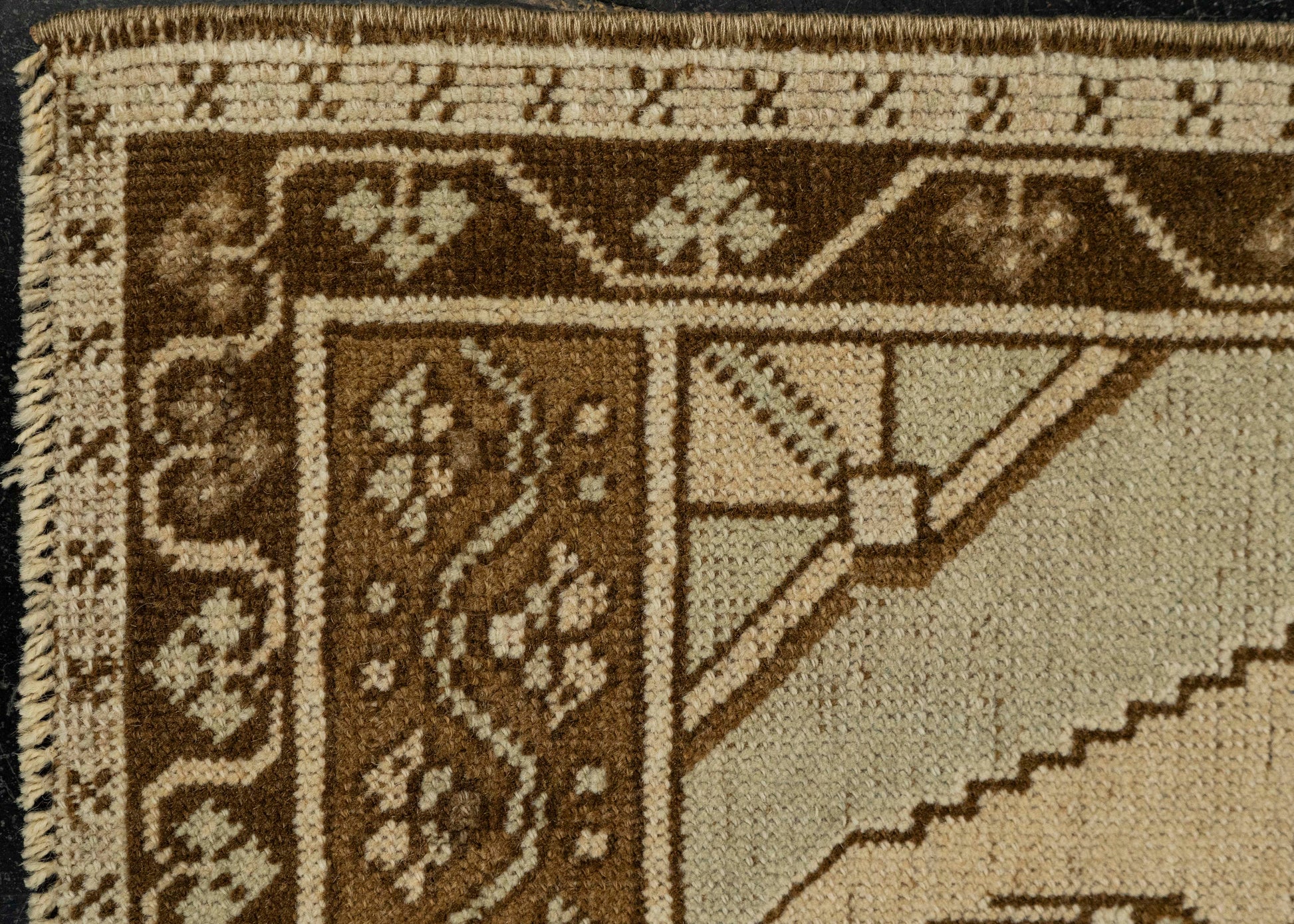 Turkish Mini Rug Oriental Hand Knotted Vintage Rug 1'7" x 3'8" #21064