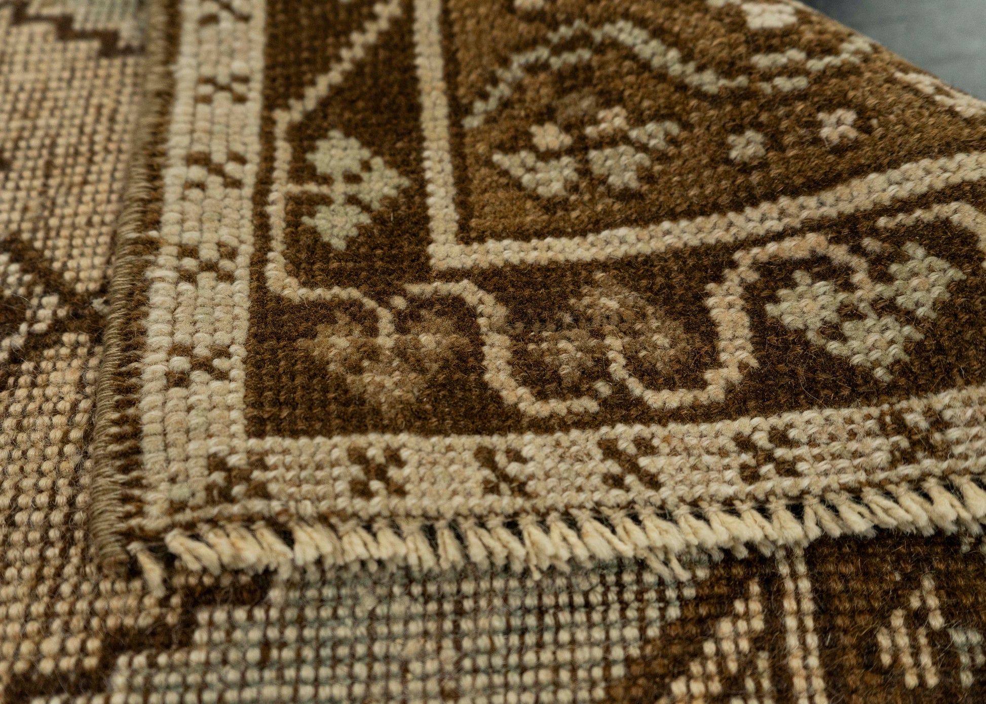 Turkish Mini Rug Oriental Hand Knotted Vintage Rug 1'7" x 3'8" #21064