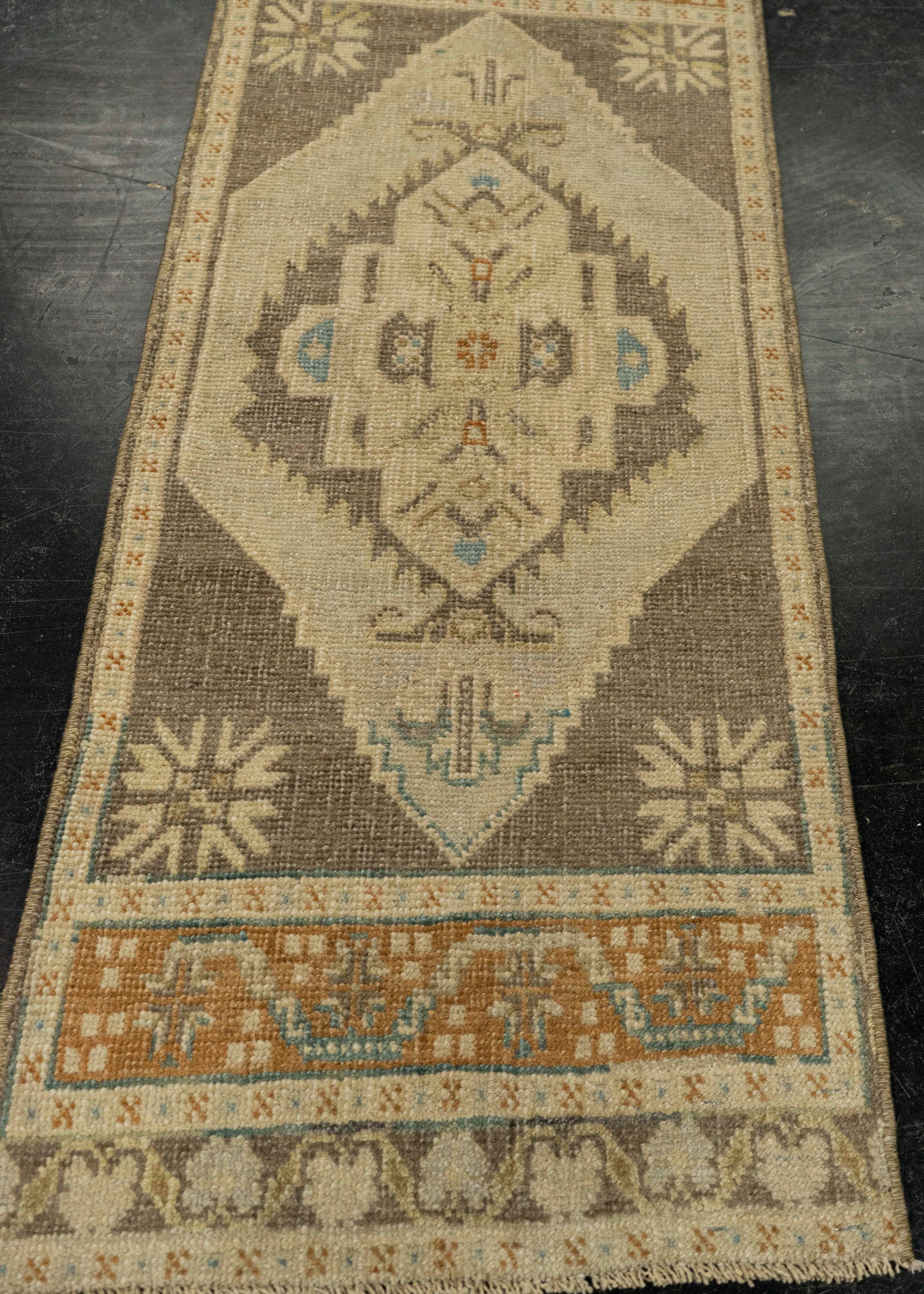 Turkish Mini Rug Oriental Hand Knotted Vintage Rug 1'5" x 3'9" #21088