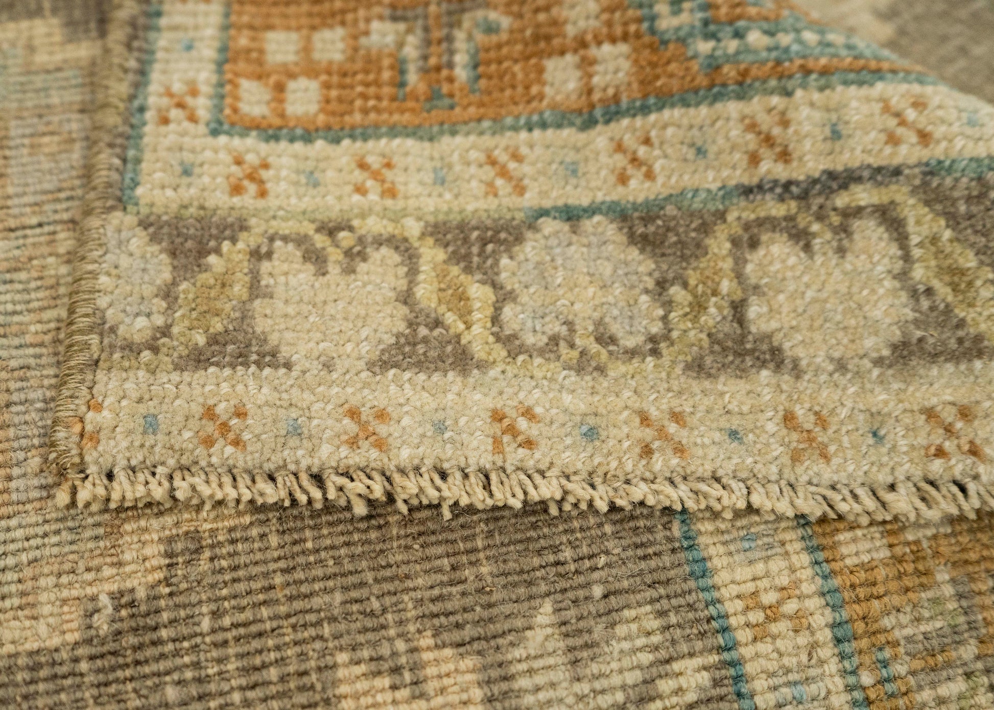 Turkish Mini Rug Oriental Hand Knotted Vintage Rug 1'5" x 3'9" #21088