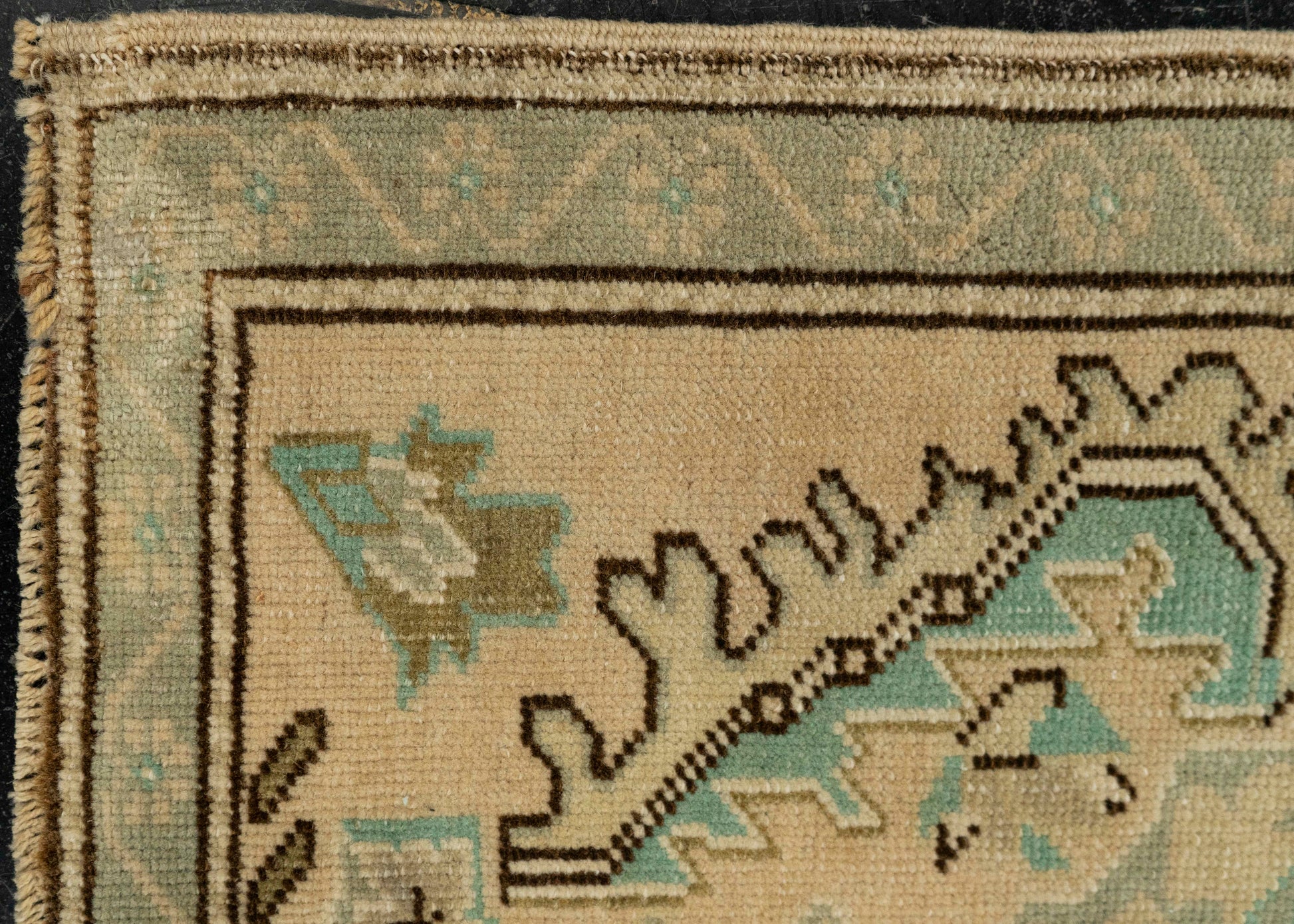 Turkish Mini Rug Oriental Hand Knotted Vintage Rug 1'10" x 3'4" #21092
