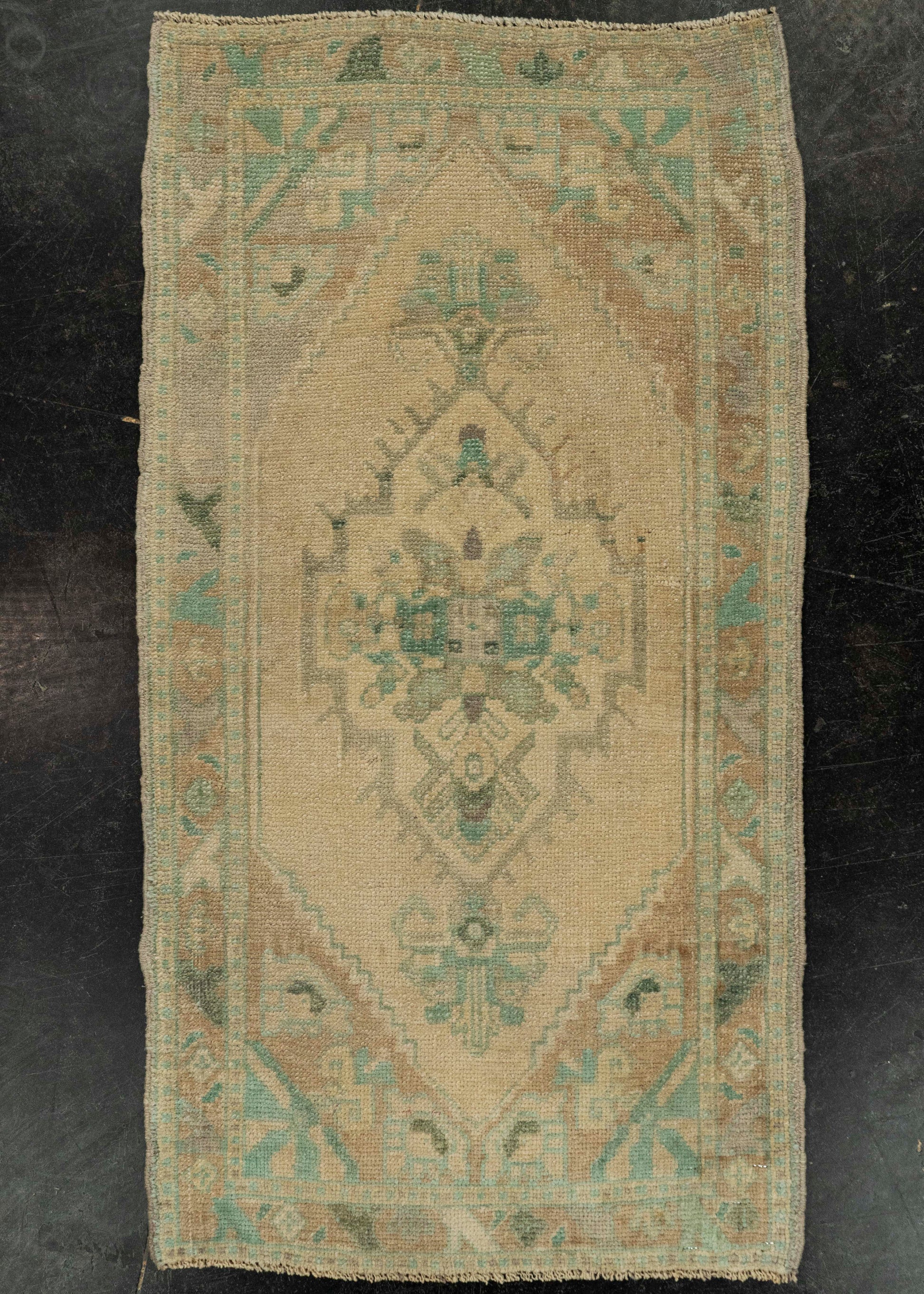 Turkish Mini Rug Oriental Hand Knotted Vintage Rug 1'9" x 3'3" #21093