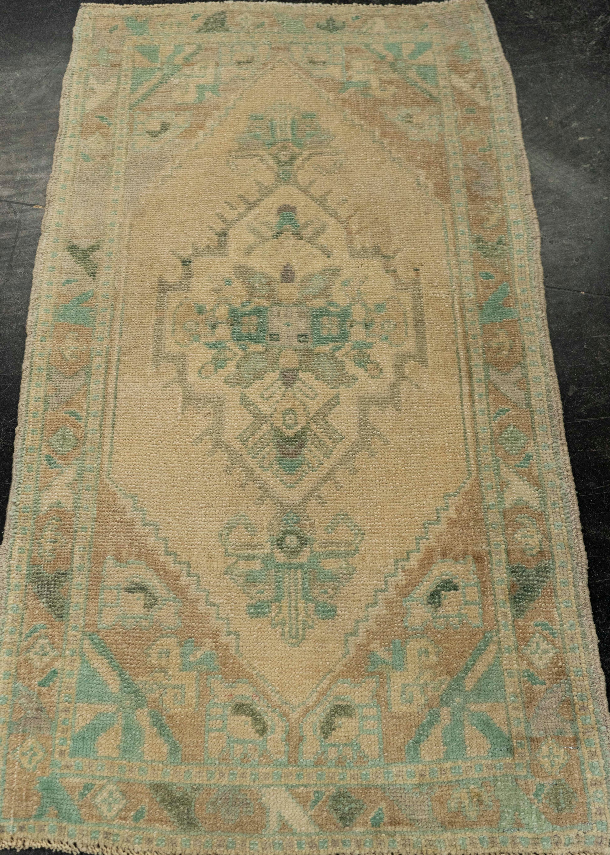 Turkish Mini Rug Oriental Hand Knotted Vintage Rug 1'9" x 3'3" #21093