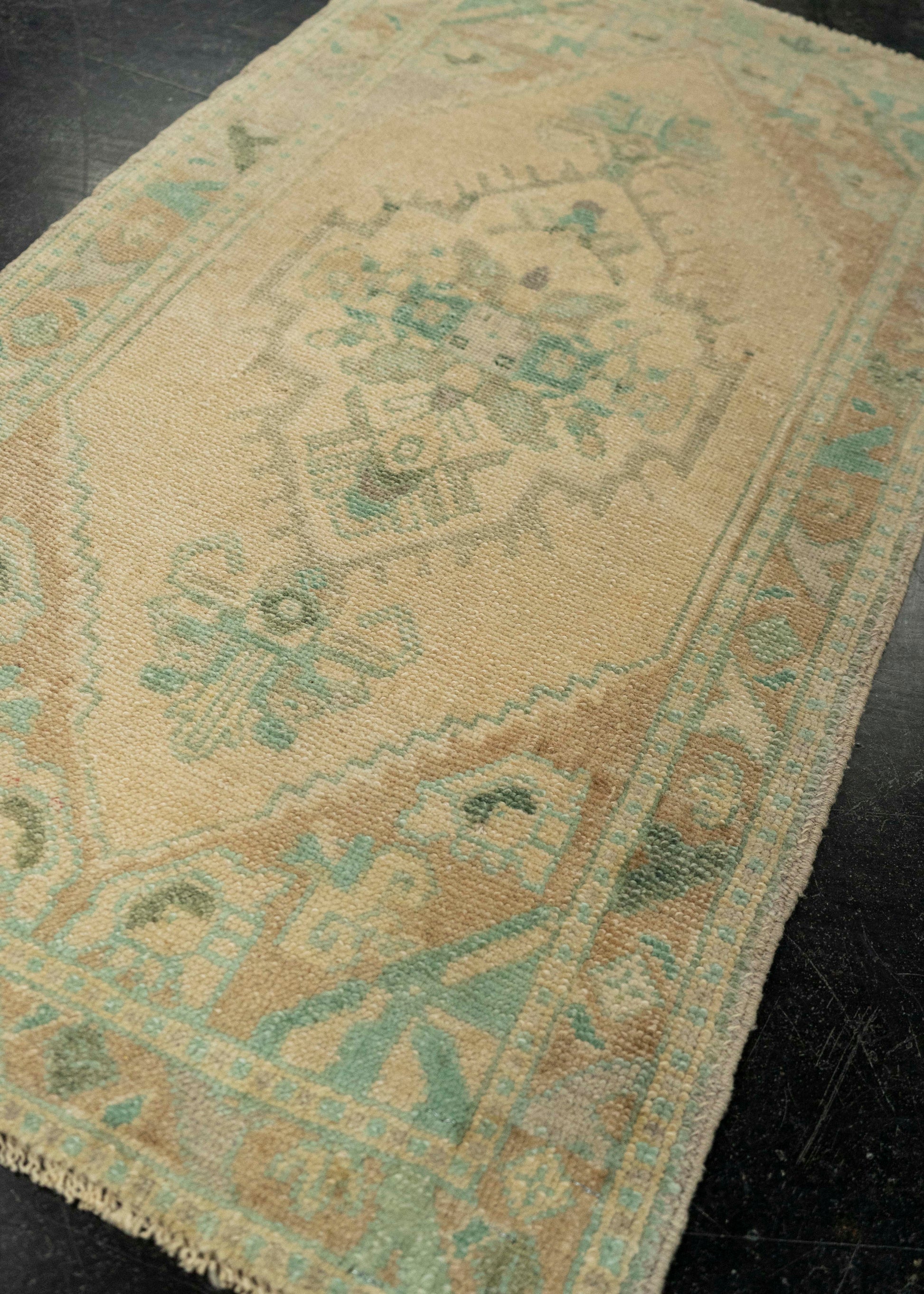 Turkish Mini Rug Oriental Hand Knotted Vintage Rug 1'9" x 3'3" #21093