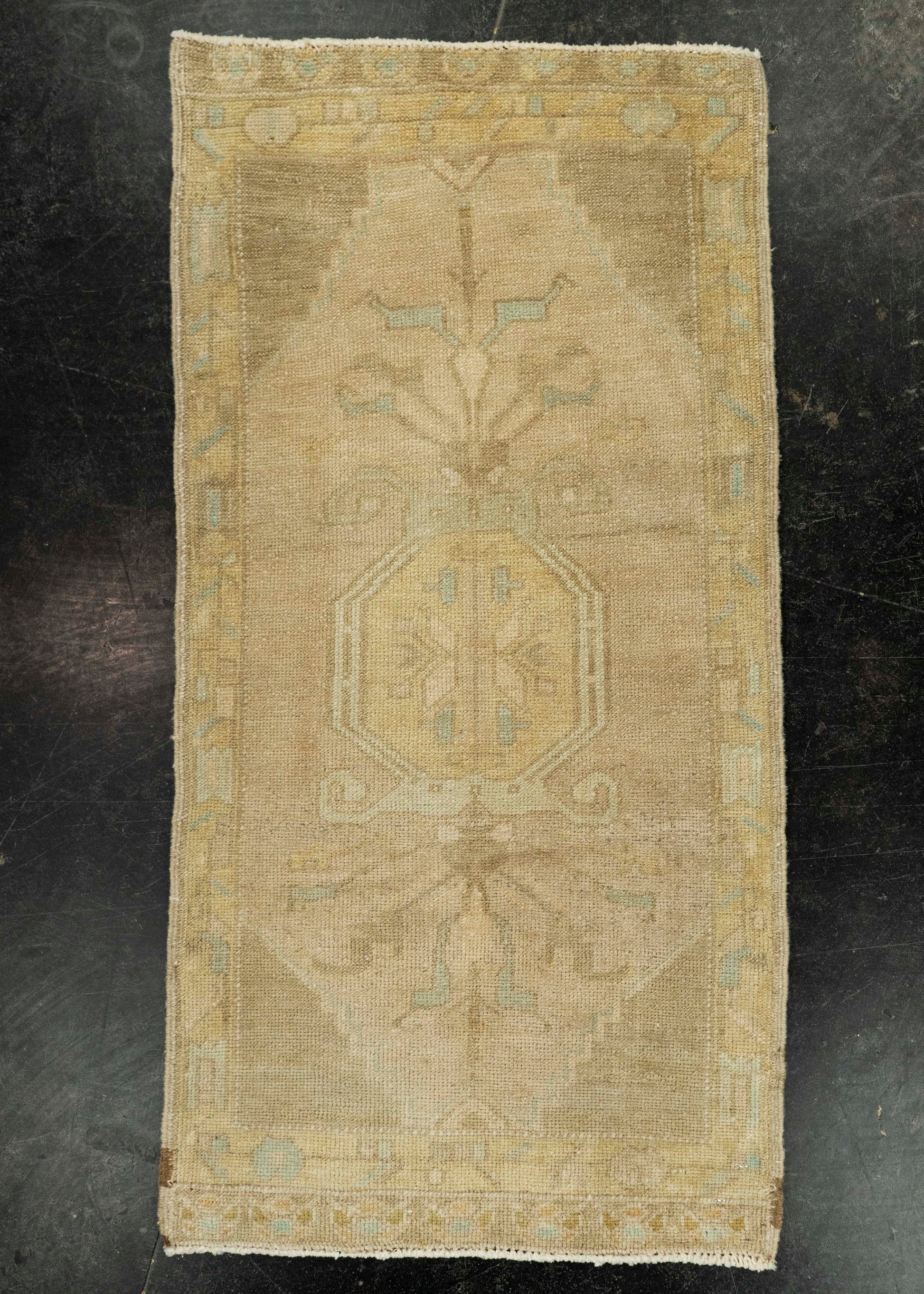 Turkish Mini Rug Oriental Hand Knotted Vintage Rug 1'9" x 3'5" #21080