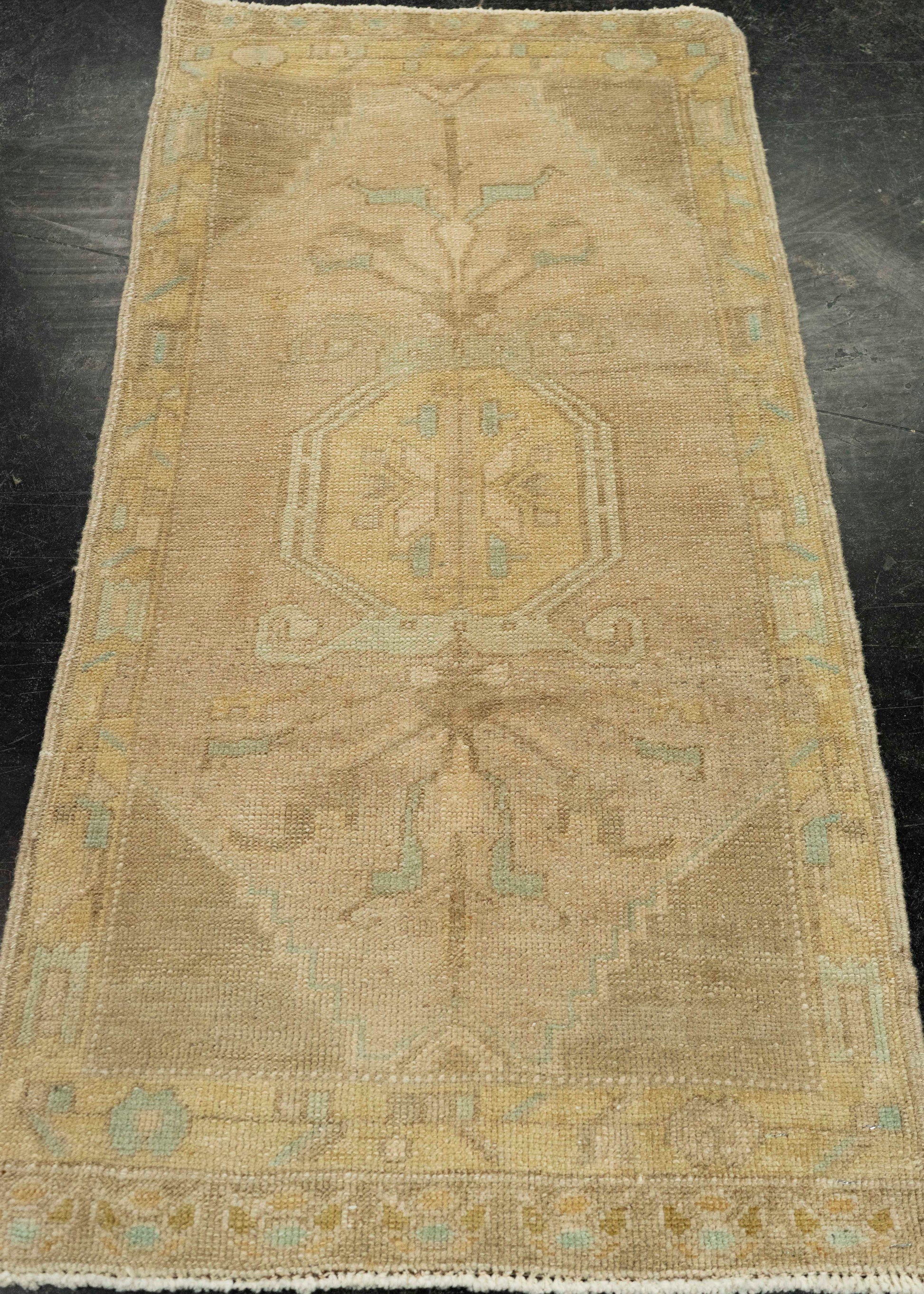 Turkish Mini Rug Oriental Hand Knotted Vintage Rug 1'9" x 3'5" #21080