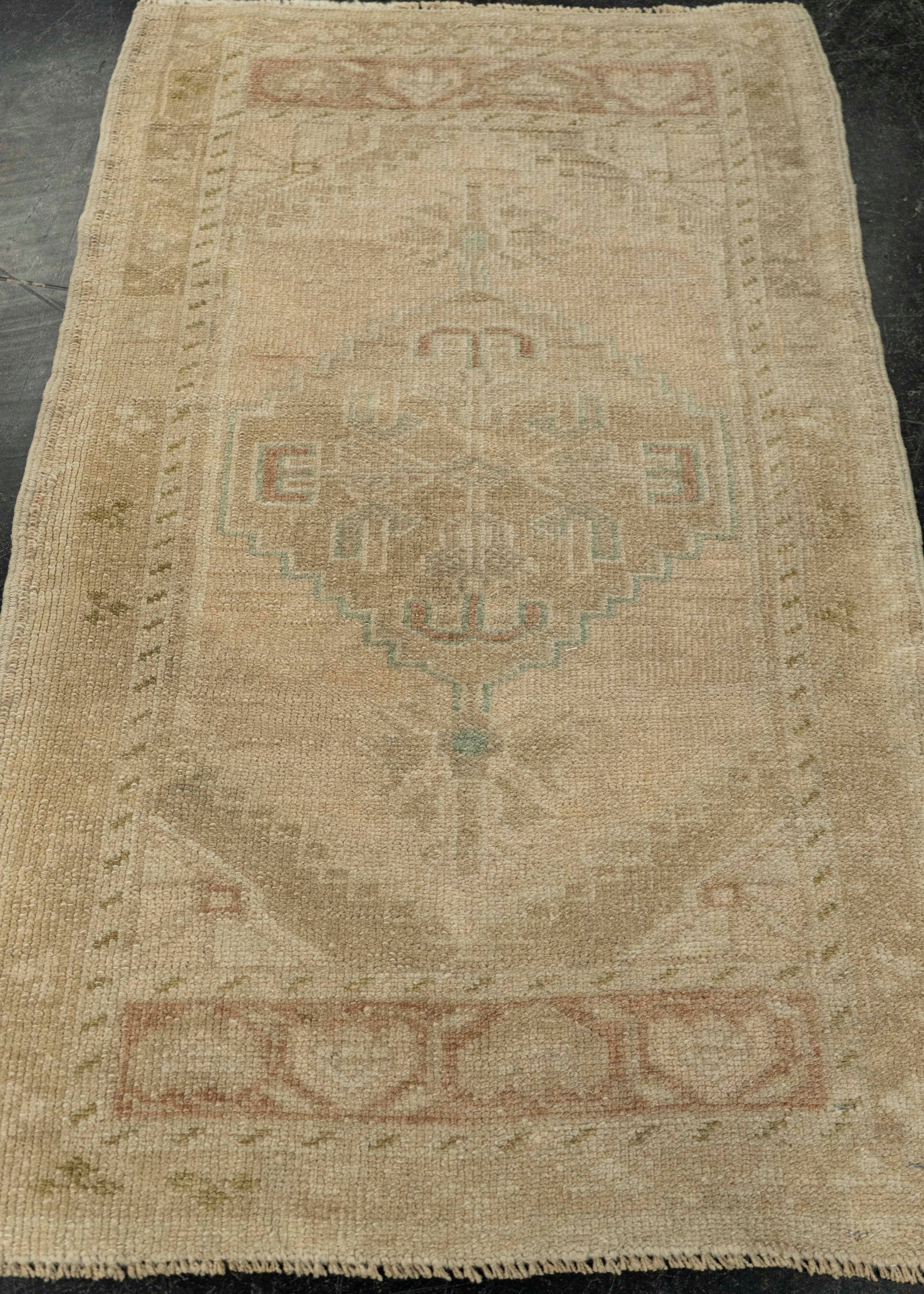 Turkish Mini Rug Oriental Hand Knotted Vintage Rug 1'11" x 3'1" #21081