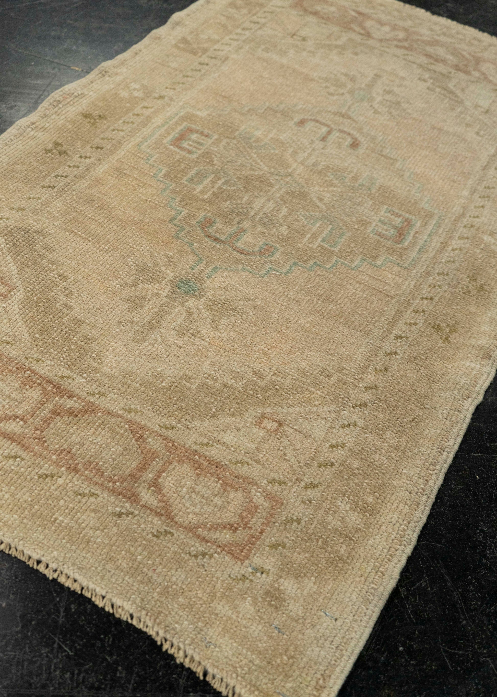 Turkish Mini Rug Oriental Hand Knotted Vintage Rug 1'11" x 3'1" #21081