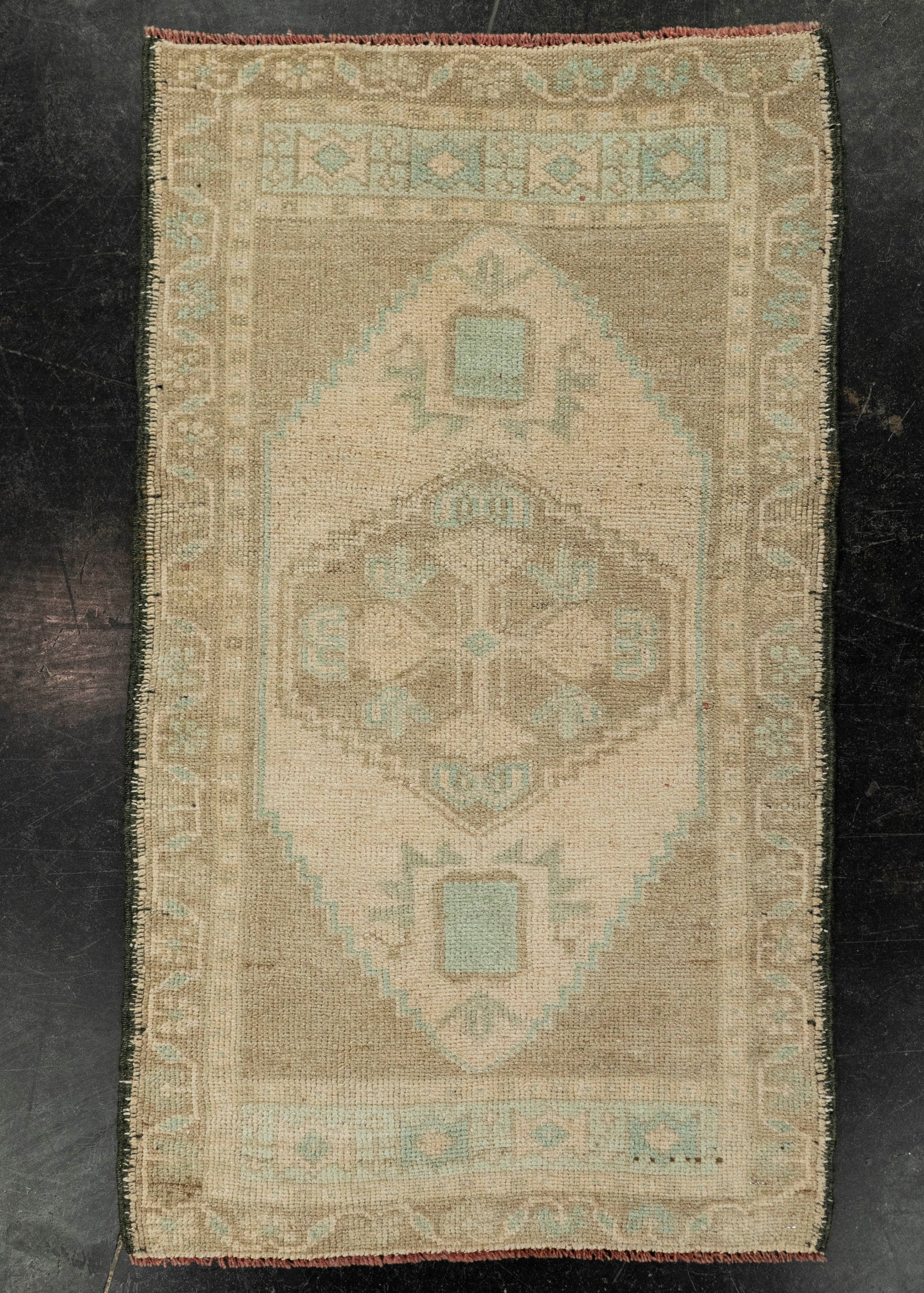 Turkish Mini Rug Oriental Hand Knotted Vintage Rug 1'9" x 3' #21087