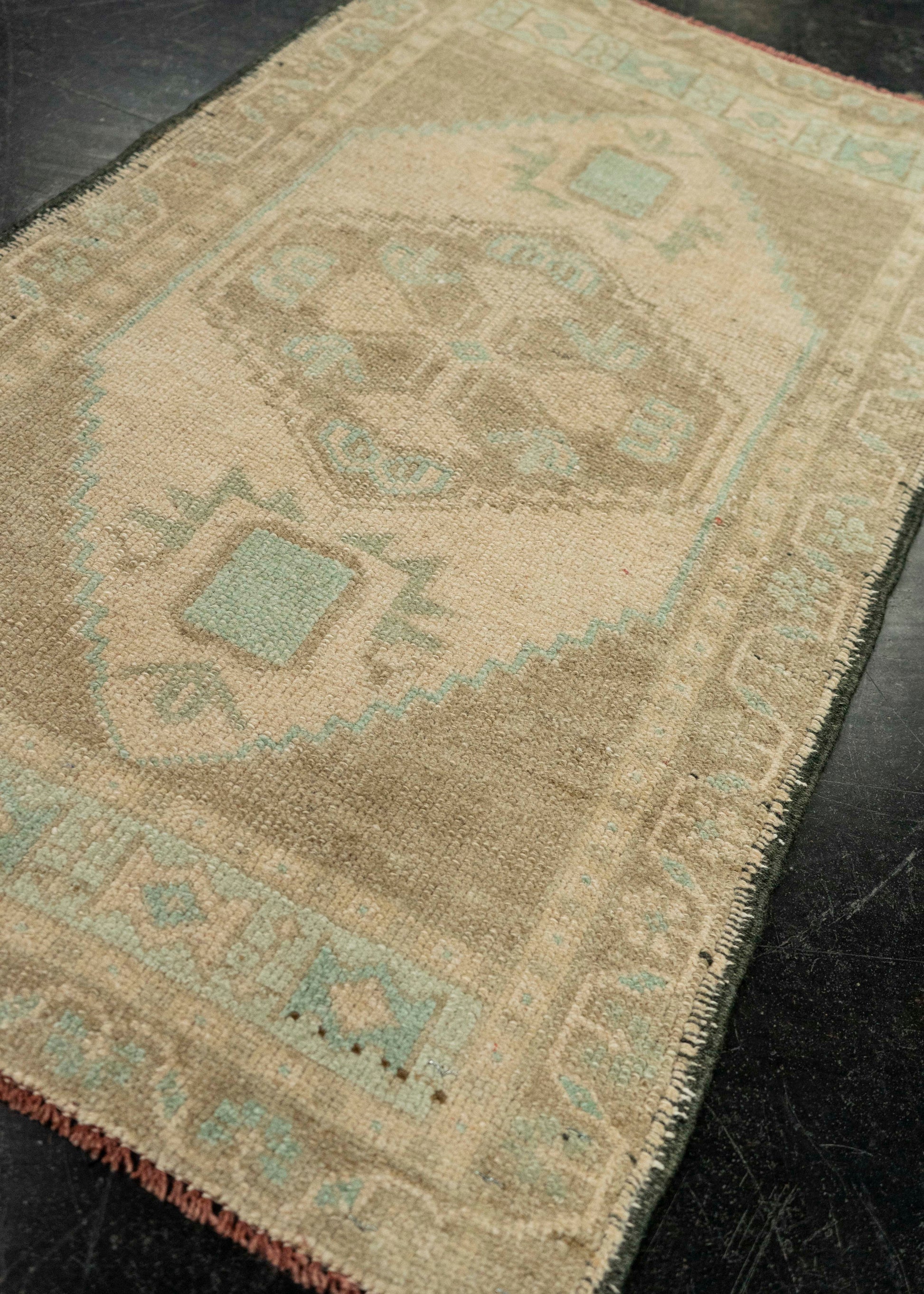Turkish Mini Rug Oriental Hand Knotted Vintage Rug 1'9" x 3' #21087