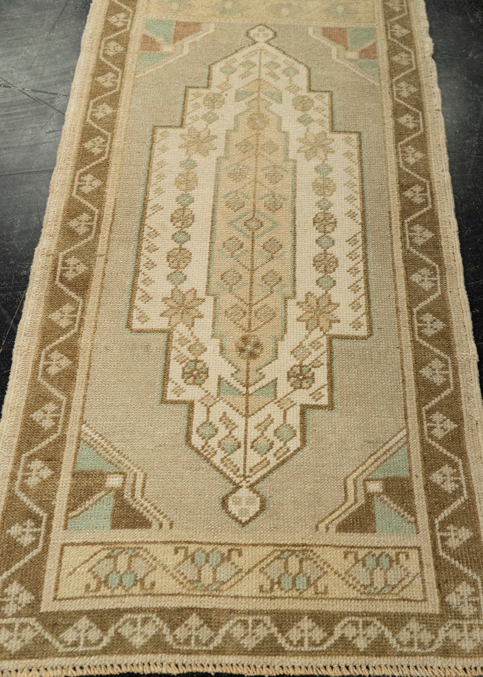 Turkish Mini Rug Oriental Hand Knotted Vintage Rug 1'8" x 3'4" #21086