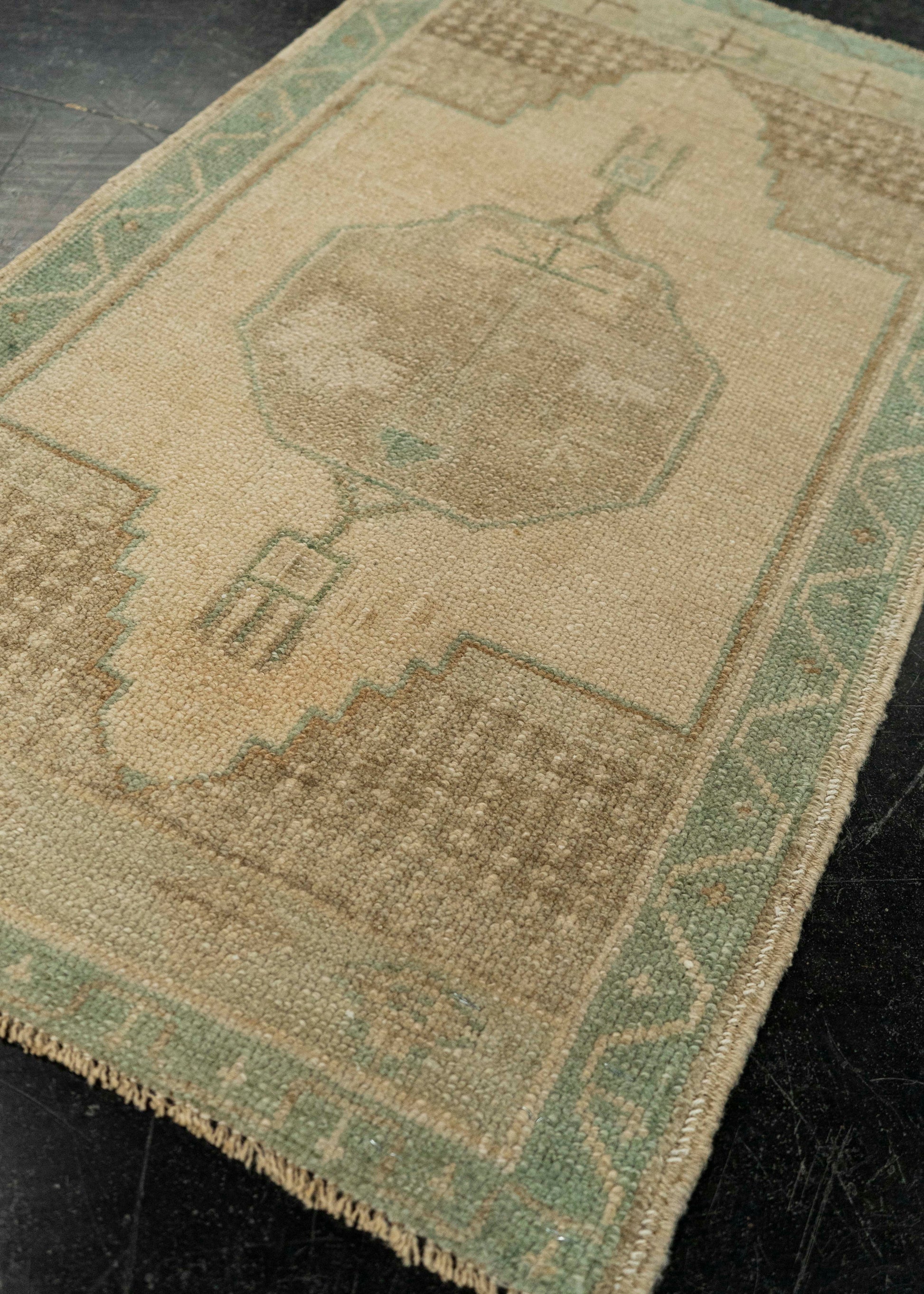 Turkish Mini Rug Oriental Hand Knotted Vintage Rug 1'7" x 2'9" #21077
