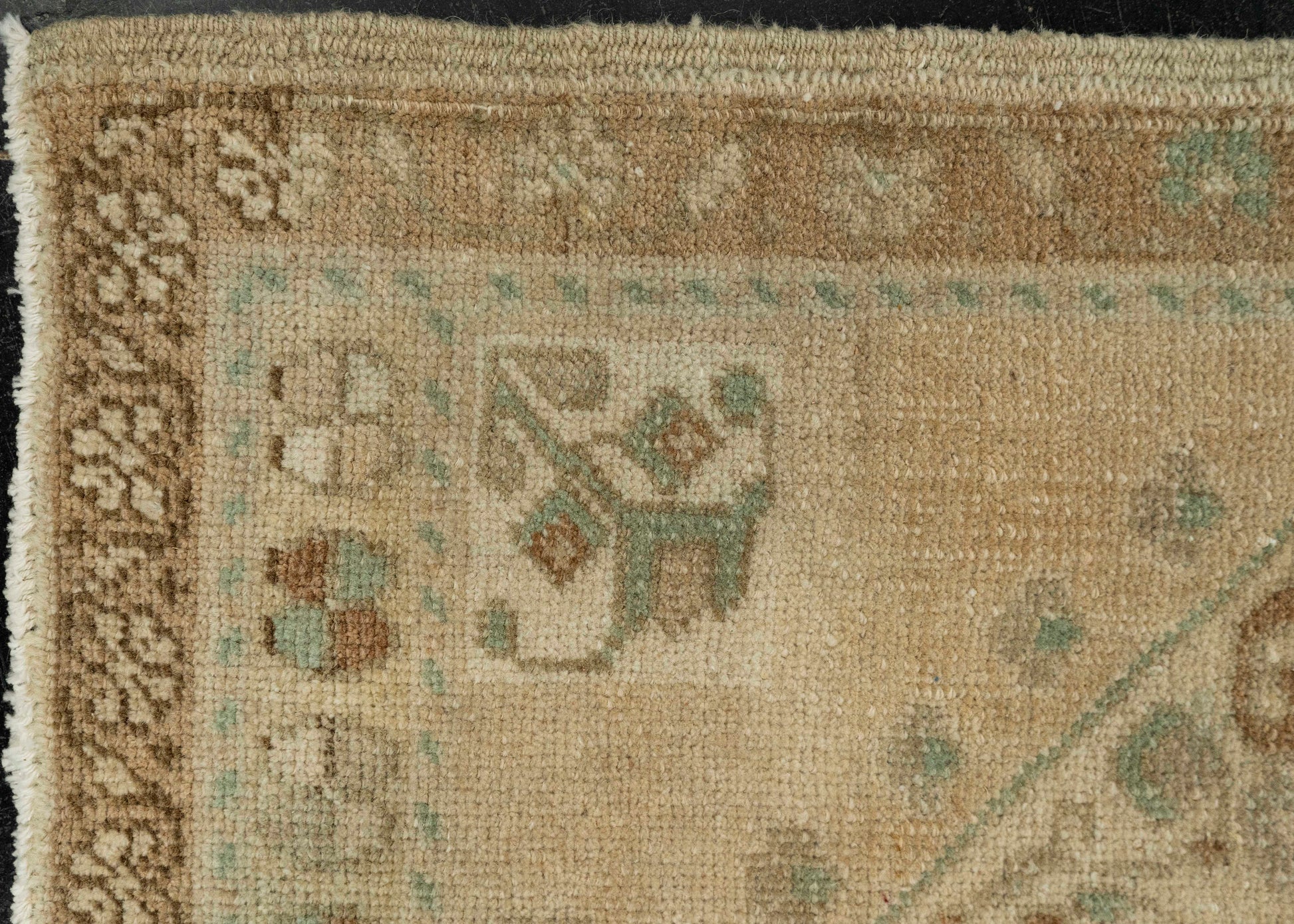 Turkish Mini Rug Oriental Hand Knotted Vintage Rug 1'10" x 3' #21091