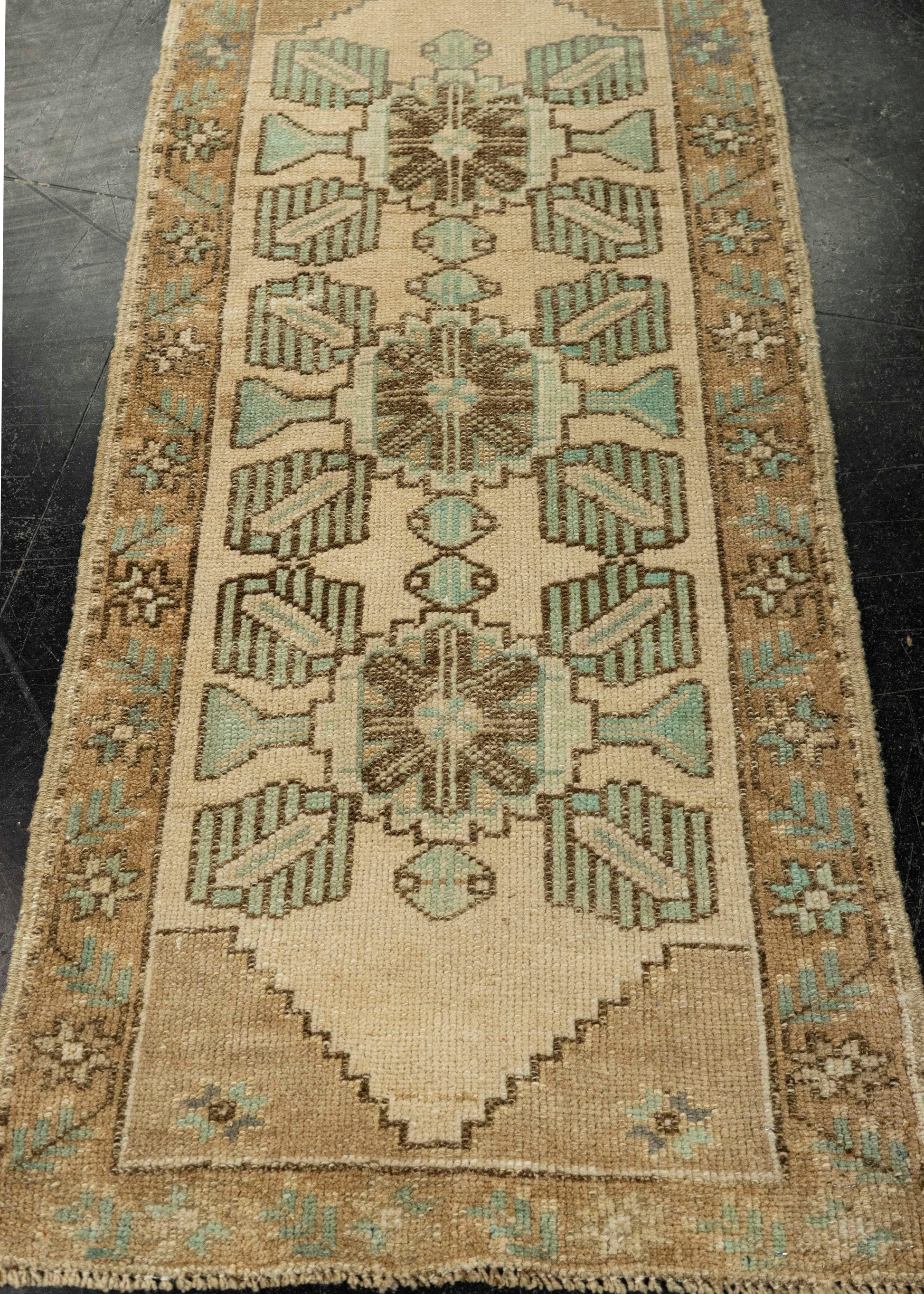 Turkish Mini Rug Oriental Hand Knotted Vintage Rug 1'8" x 3'5" #21078