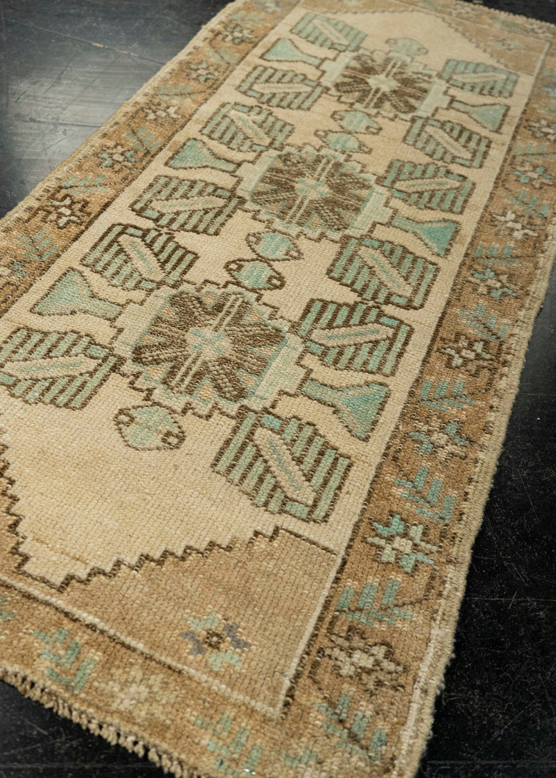 Turkish Mini Rug Oriental Hand Knotted Vintage Rug 1'8" x 3'5" #21078