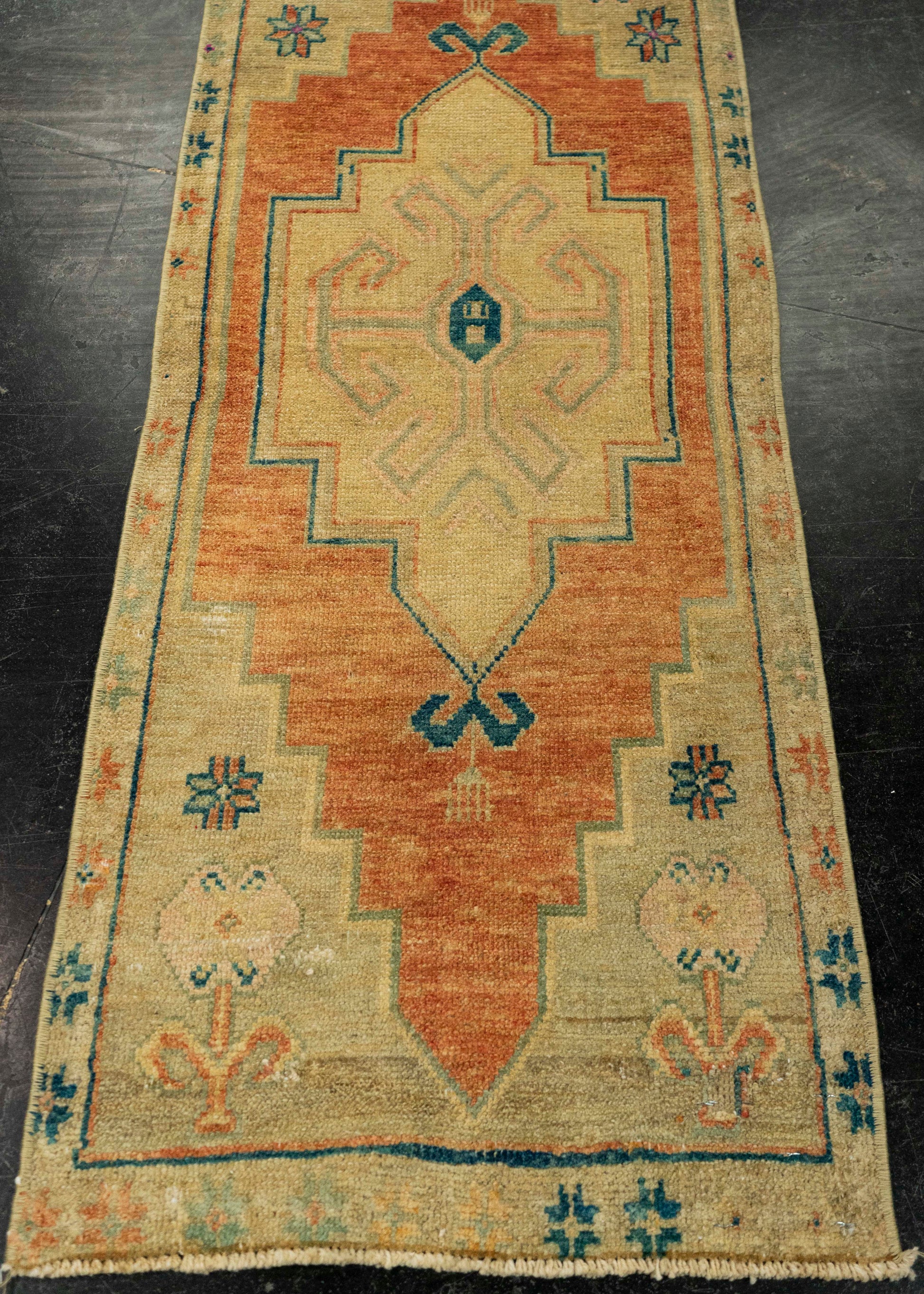 Turkish Mini Rug Oriental Hand Knotted Vintage Rug 1'5" x 3'8" #21150