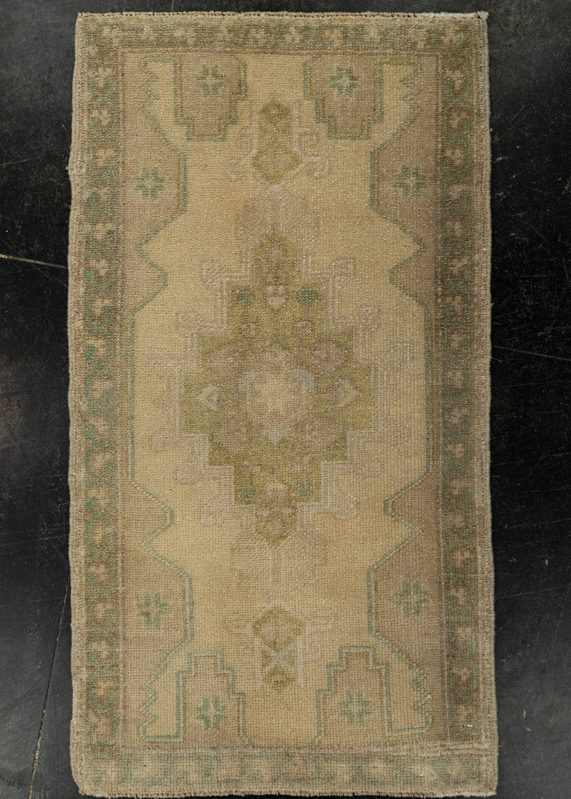 Turkish Mini Rug Oriental Hand Knotted Vintage Rug 1'8" x 3'1" #21083